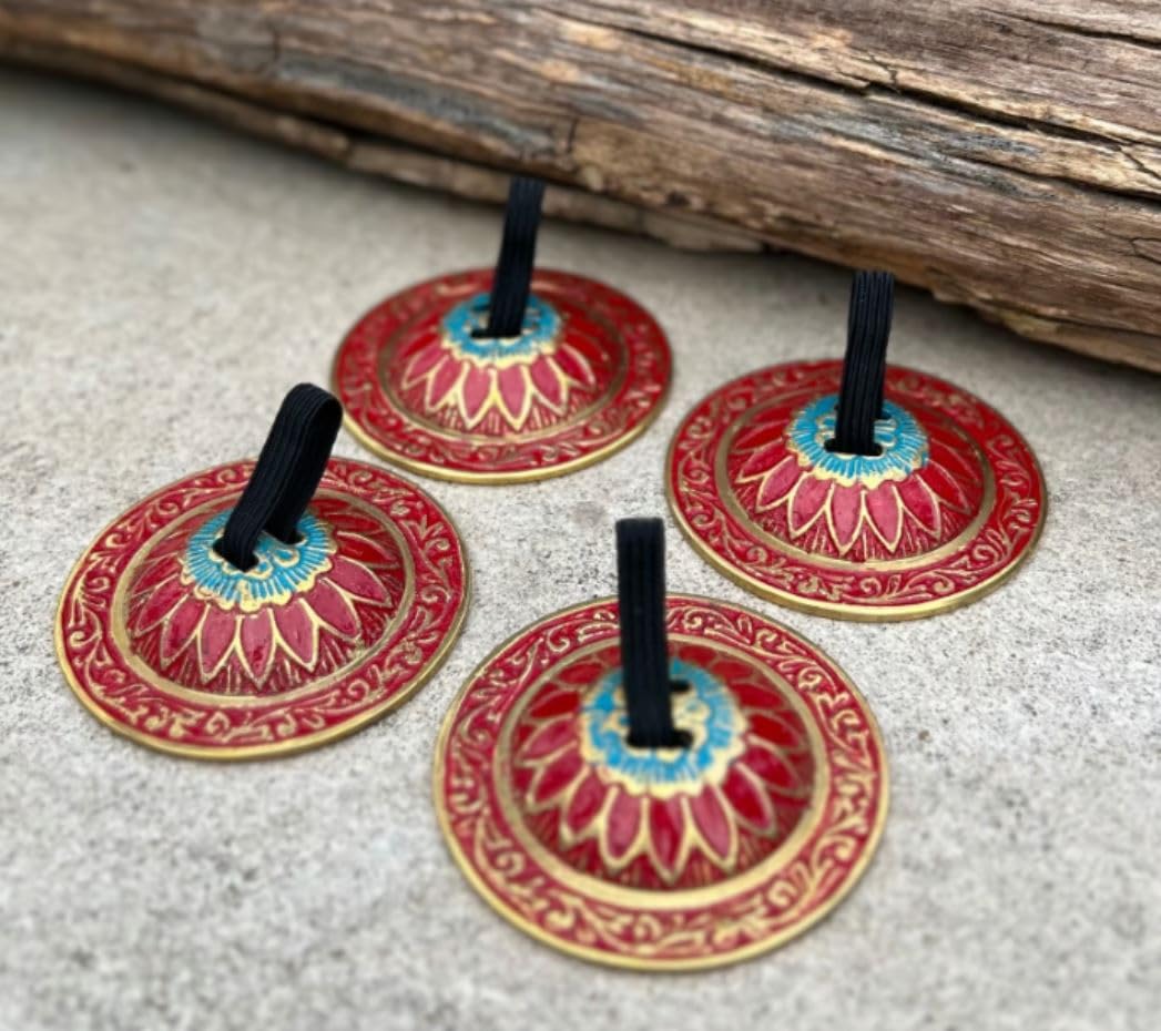 Dharmaobjects Belly Dancing Lotus Pro Finger Zills Or Cymbals (Red)