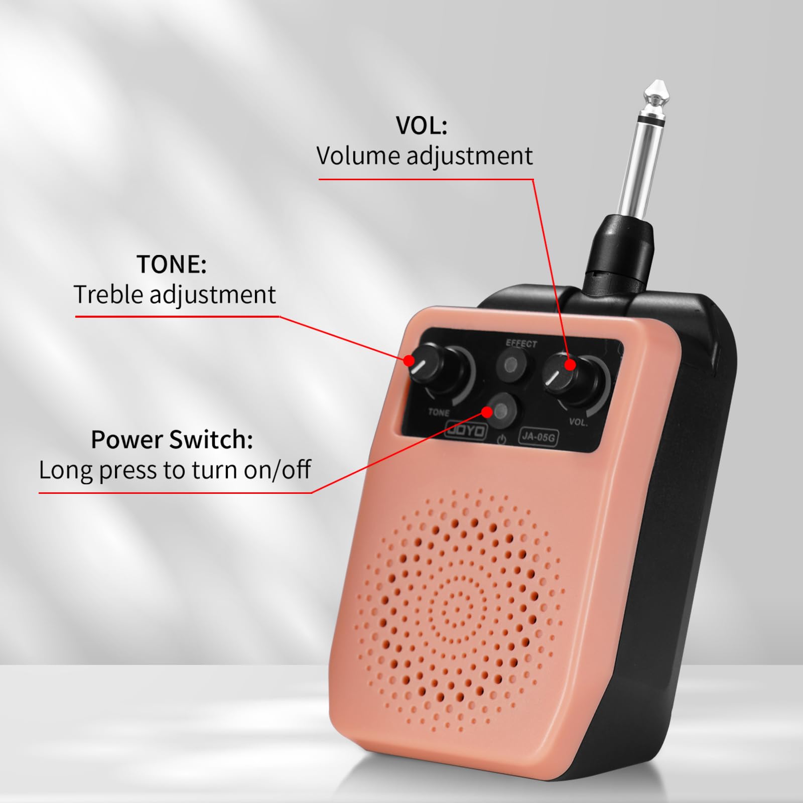 Joyo Small Portable Guitar Amp 5W Mini Guitar Amplifier Rechargeable Electric Guitar Amp For Practice With Bluetooth, 4 Effects