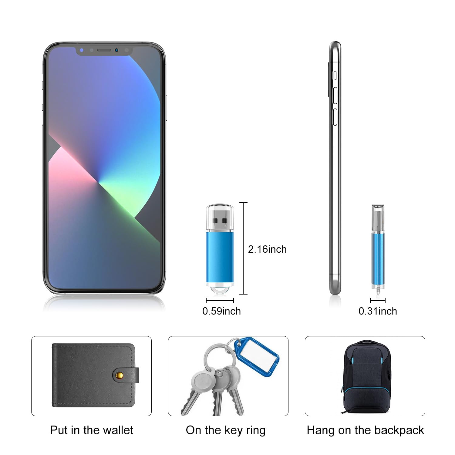 Raoyi 10 Pack 1Gb 1G Usb Flash Drive Usb 2.0 Memory Stick Bulk Thumb Drive Pen Drive Blue