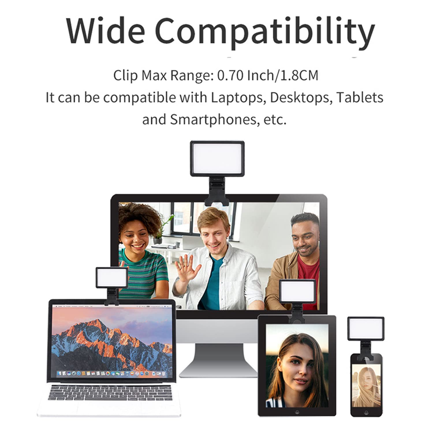 King Ma Portable Selfie Light, 3 Models Phone Light Led Video Clip Light Rechargeable Streaming Filming Light For Tiktok Live St