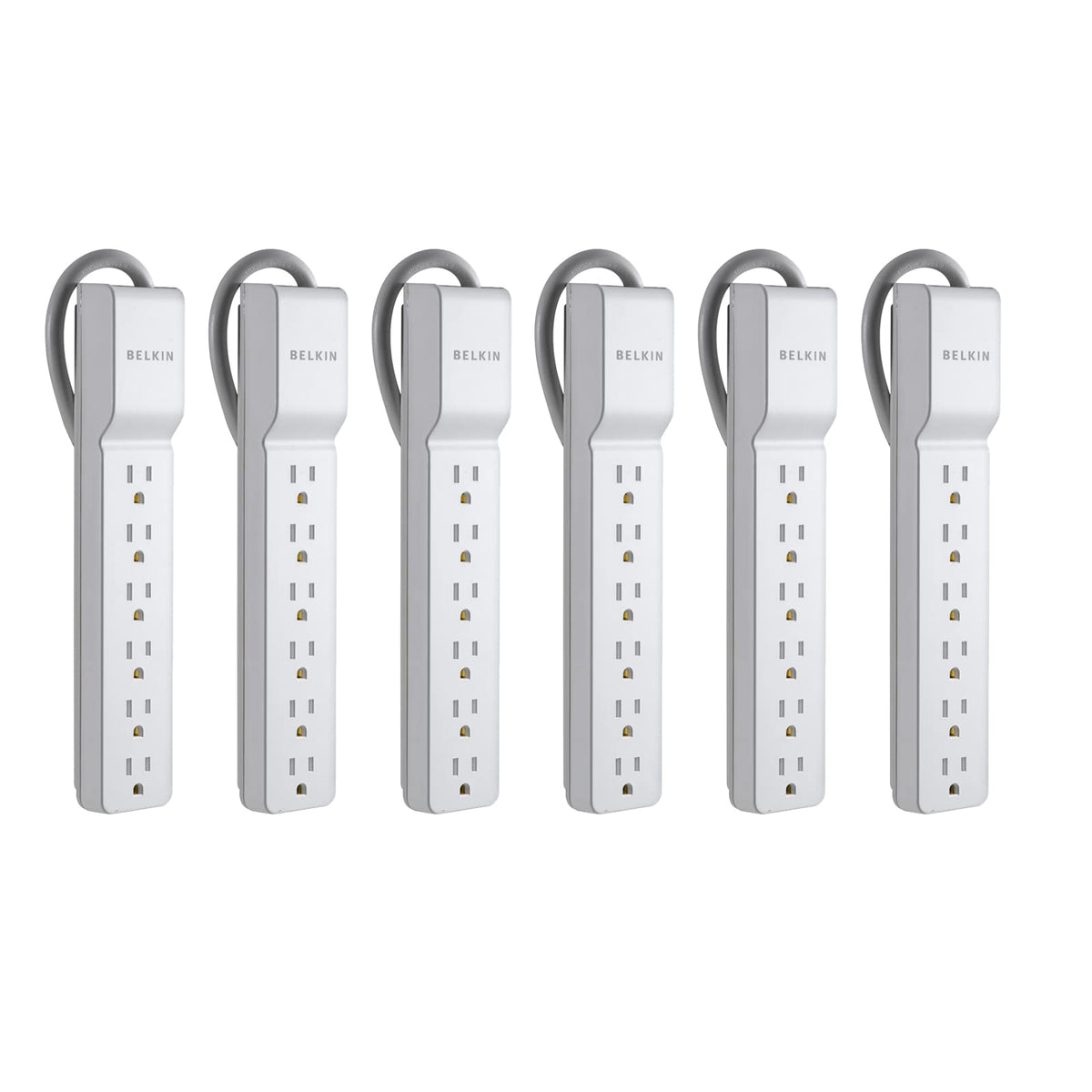Belkin 6-Outlet Power Strip Surge Protector W/Flat Rotating Plug, 6Ft Cord - Ideal For Personal Electronics, Small Appliances An