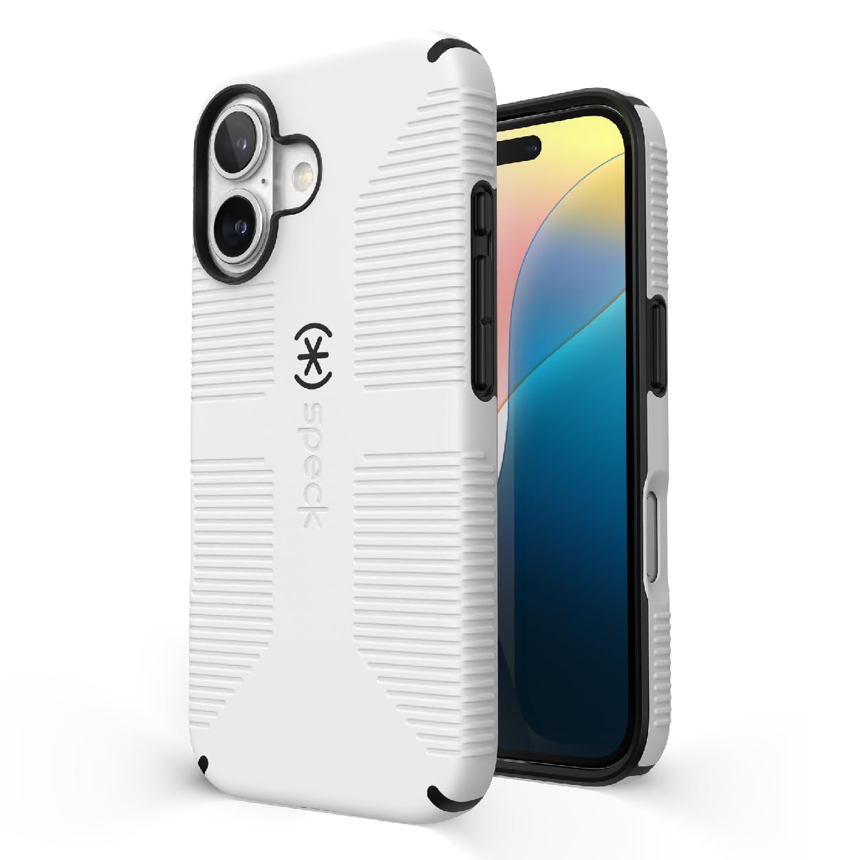 Speck Iphone 16 Case   Iphone 16 Case For Women, And Men   Candyshell Grip Case Iphone 16 Phone Case Slim Magsafe   White/Black