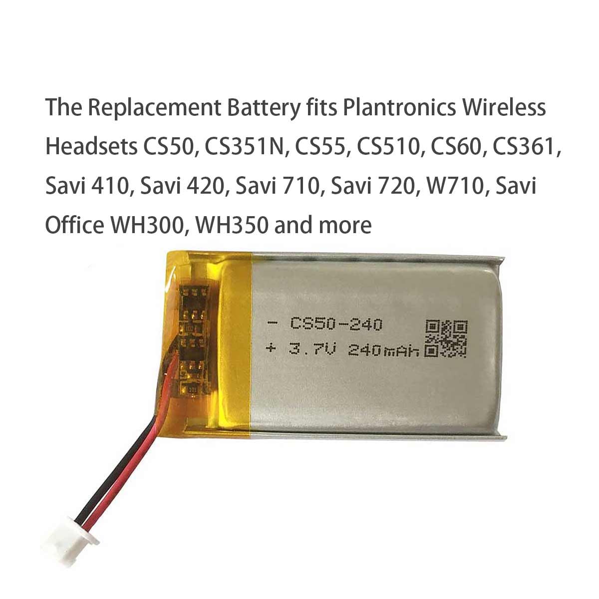 Aolikes 240Mah Replacement Battery For Plantronics Wireless Headsets Cs50, Cs351N, Cs55, Cs510, Cs60, Cs361, Savi 410, Savi 420,