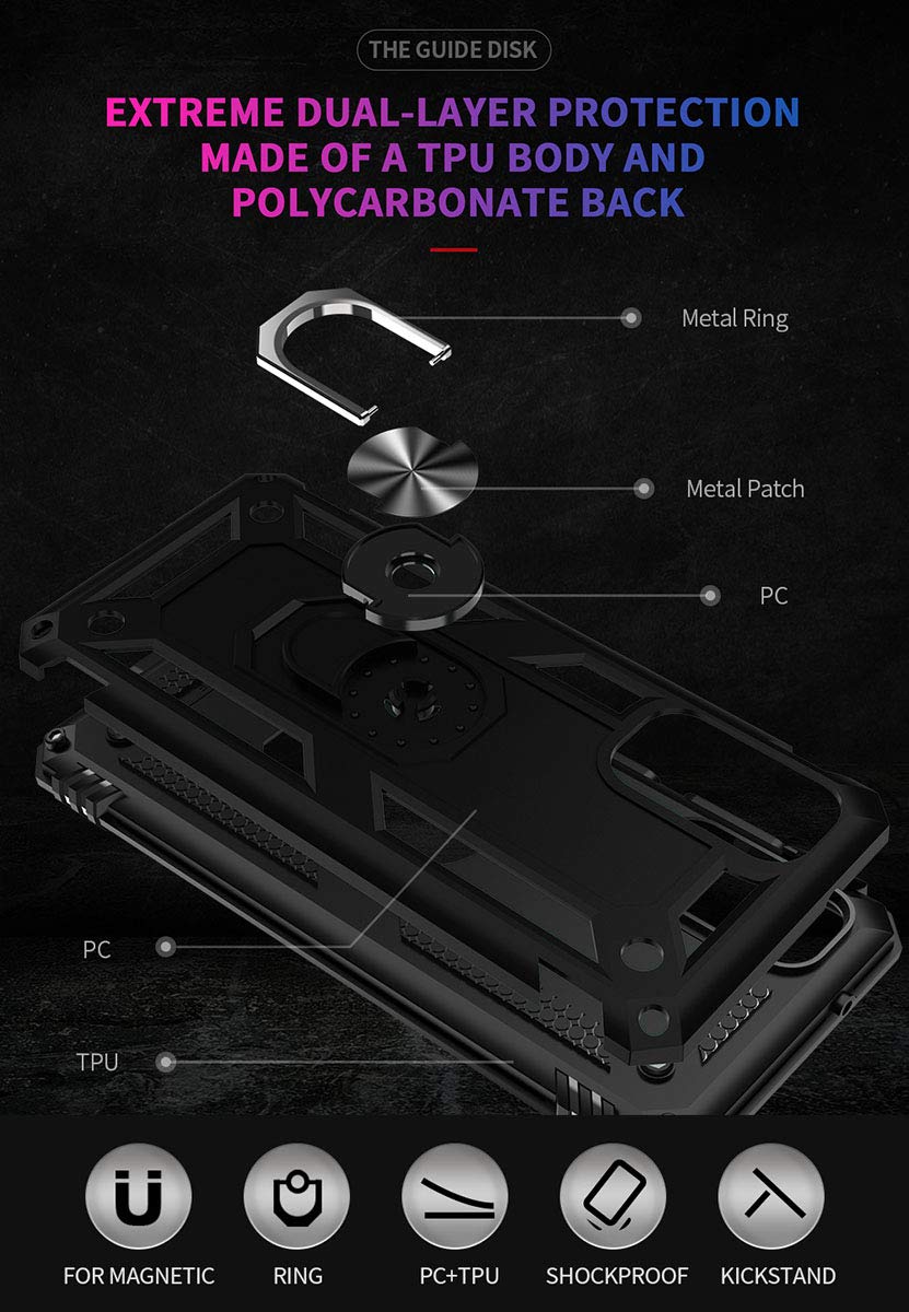 Addit Case For S20 Phone Case Samsung Galaxy S20 Case, Military Grade, Heavy Duty, With Ring Holder Stand, Support Magnet Car Mo