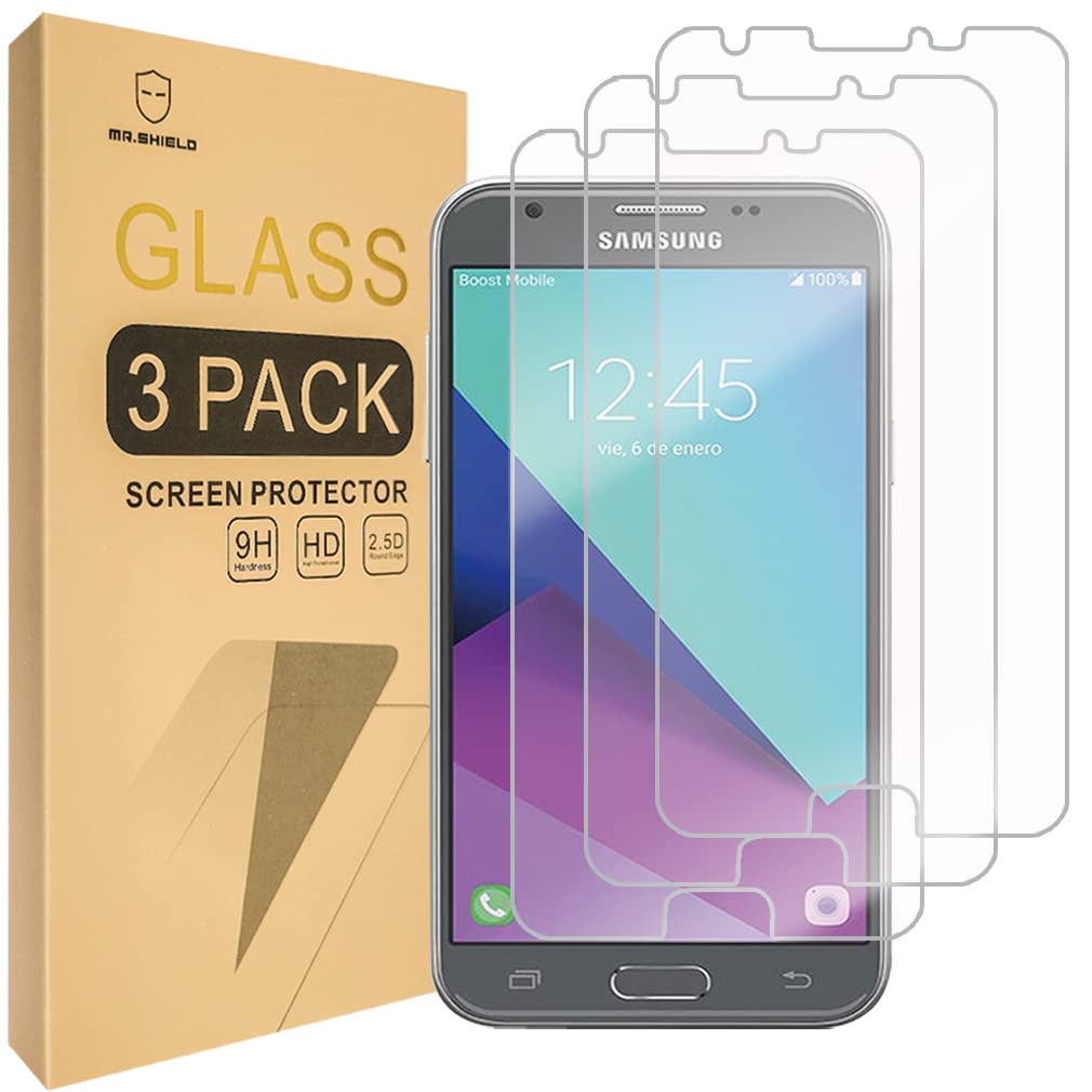 Mr.Shield [3 Pack] Designed For Samsung Galaxy J3 Luna Pro [Tempered Glass] Screen Protector [Japan Glass With 9H Hardness] With