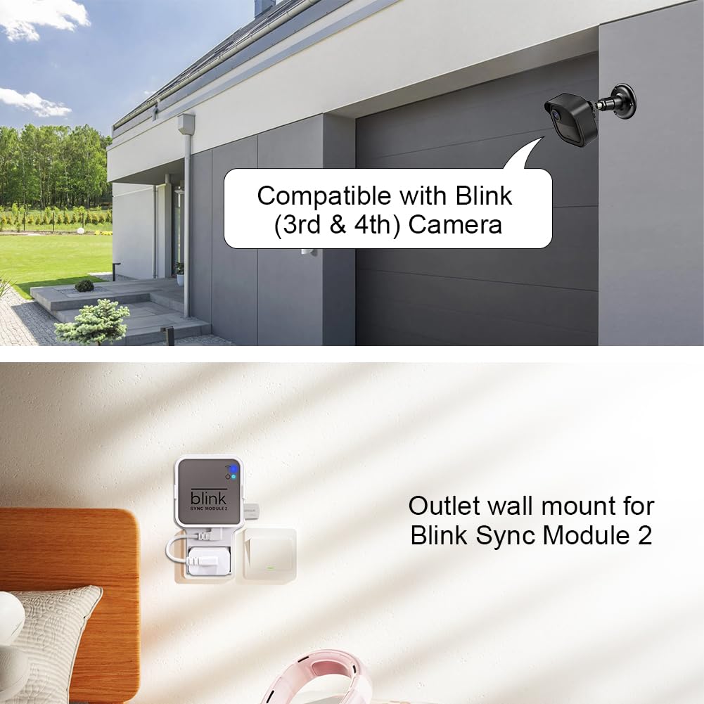 All New Blink Outdoor Camera Mount,Compatible With Blink Outdoor (4Th & 3Rd Gen) Camera,360 Degree Adjustable Wall Mount With Blink Sync Module Wall Mount,Blink Cameras Are Not Included (3Pack,Black)