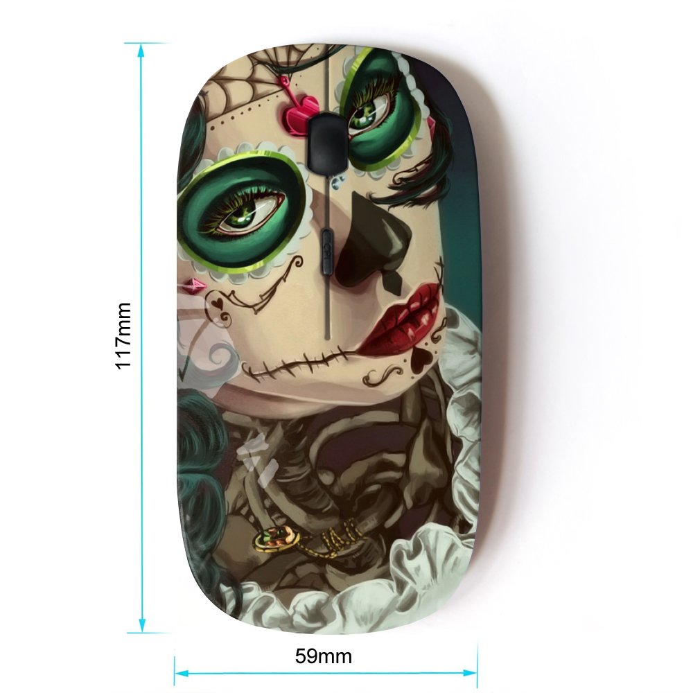 Koolmouse [ Optical 2.4G Wireless Mouse [ Candy Skull Halloween Ace Spades ]