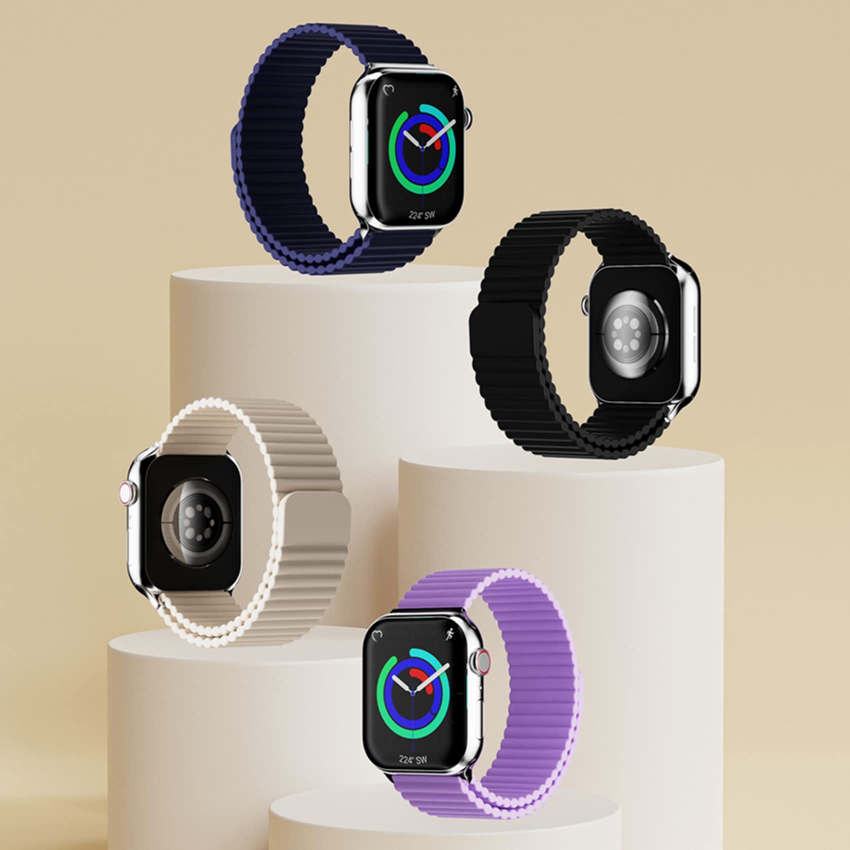 Heike Sport Bands Compatible With Apple Watch Ultra Bands 49Mm 45Mm 44Mm 42Mm 41Mm 40Mm 38Mm,Magnetic Soft Silicone Waterproof S