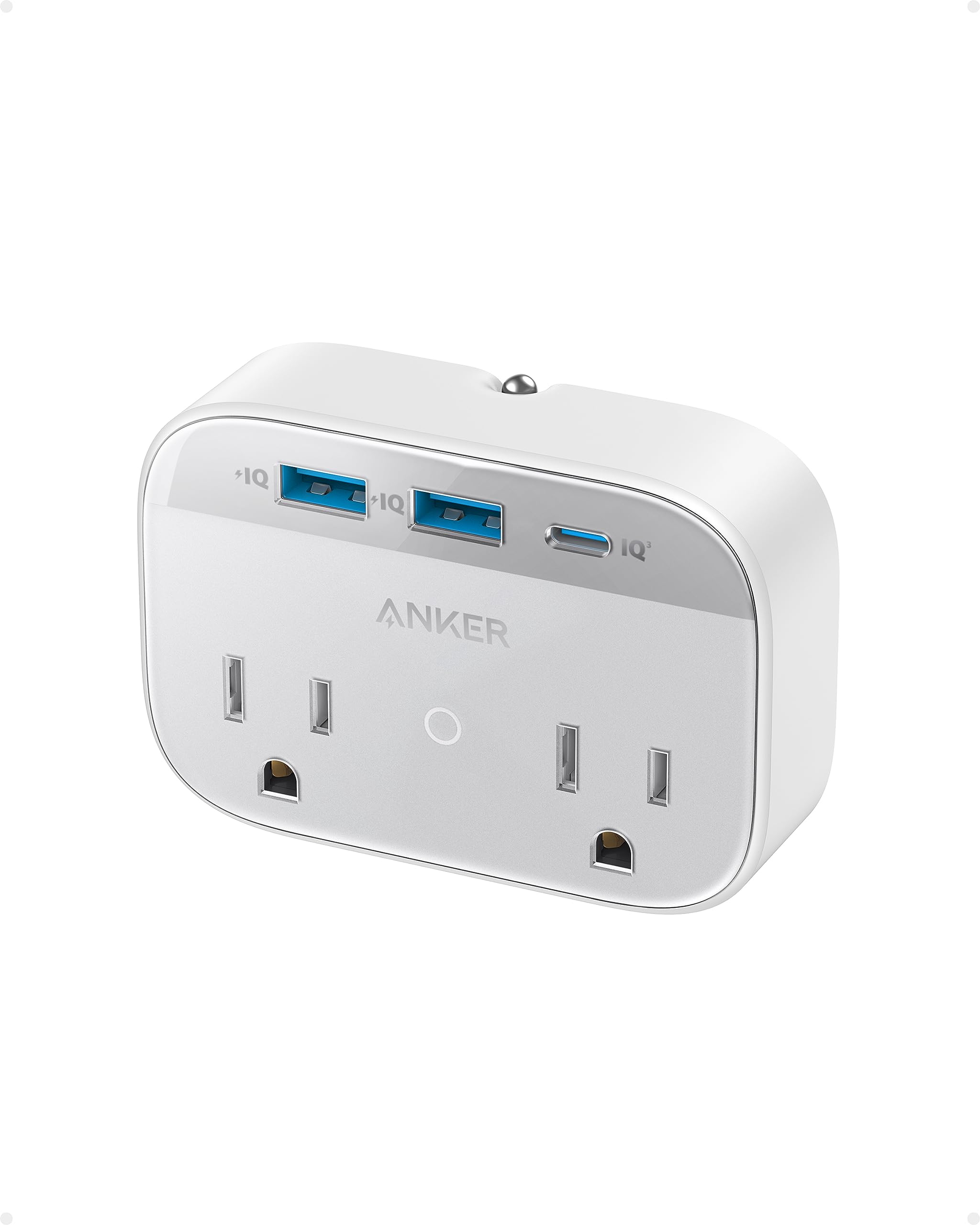Anker Portable Outlet Extender With Foldable Plug, 5 Multi Plug Outlet, High Speed 30W Usb C Power Delivery, Compatible With Iph