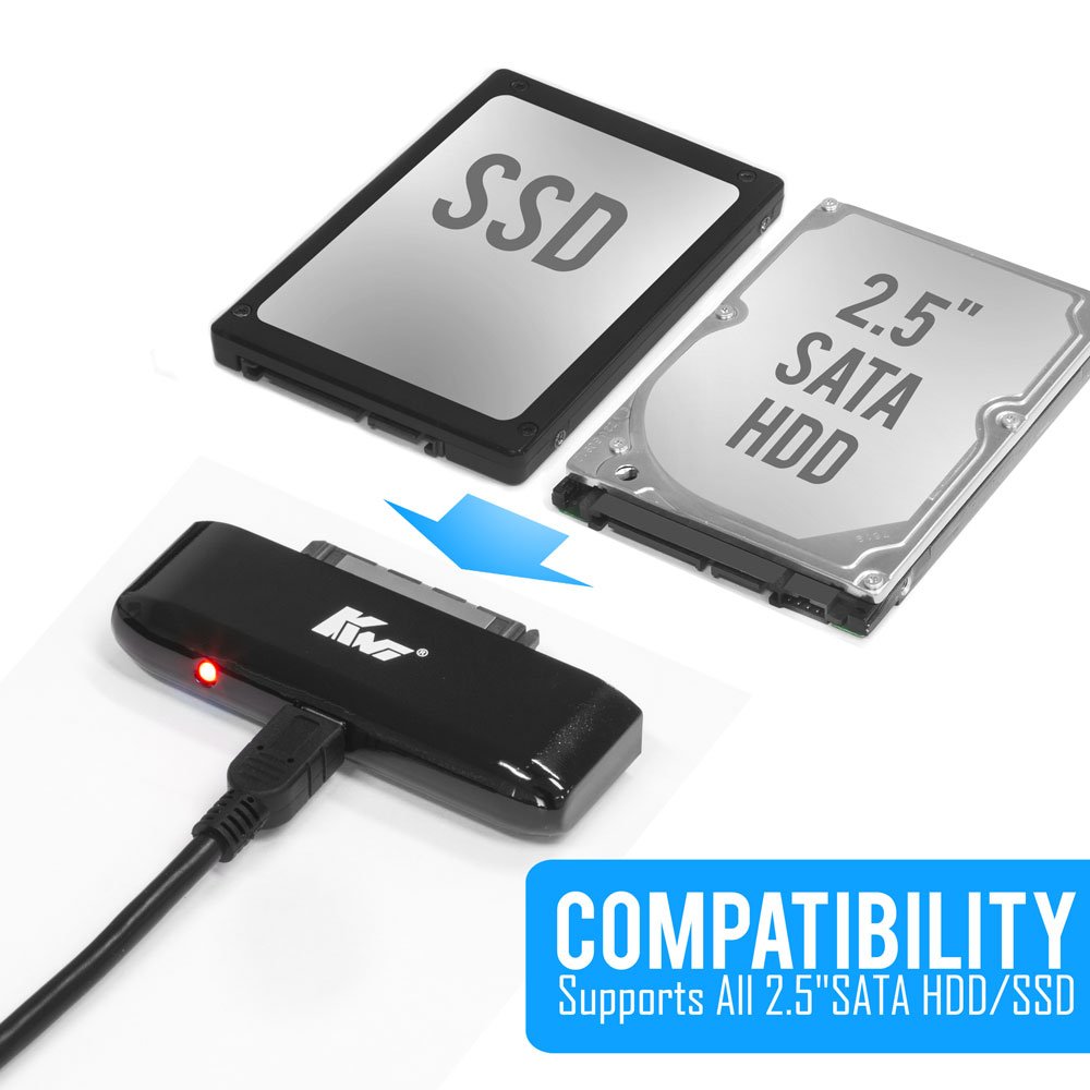 Kingwin Usb 2.0 To Ssd/Sata Adapter For 2.5 Inch Hard Drives. Support All 2.5    Ssd & Sata Types Of Drives. Hot Plug And Play.P