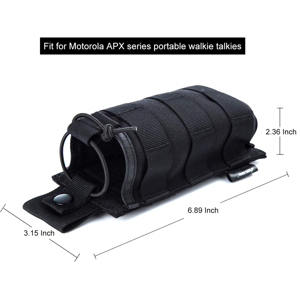 Tactical Universal Radio Holster/Radio Pouch Holder Case Bag Military Molle Radio Case For Pofung Motorola Midland Cb Walkie Talkies Compatible With 5.11 Bags (Black) By Luiton