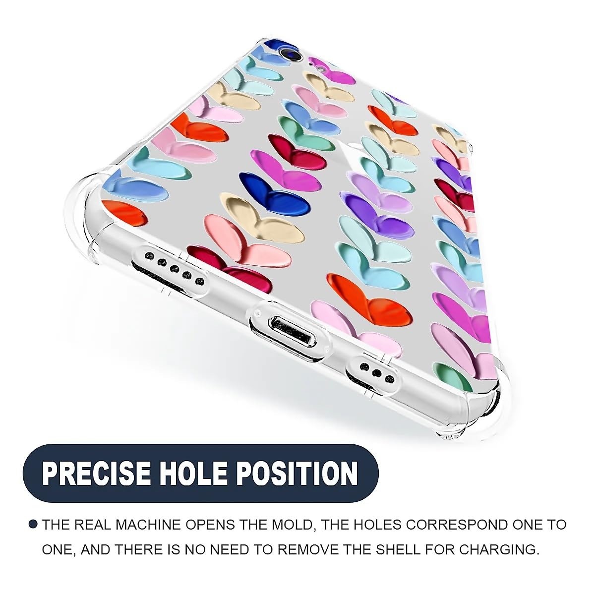 Tamefox Case Compatible With Clear Iphone 15 Plus,Oil Painted Heart Slim-Fit Shock-Resistant Raised Bezel Camera Protection Desi