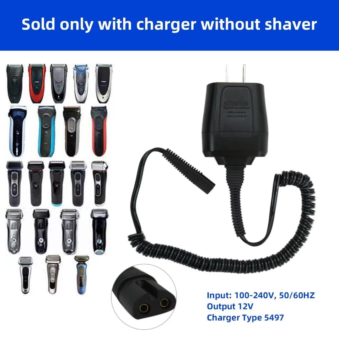 Replacement Power Charging Cord For Replacing Braun Model 5497 12V Charger 5497 300S 3010S S300