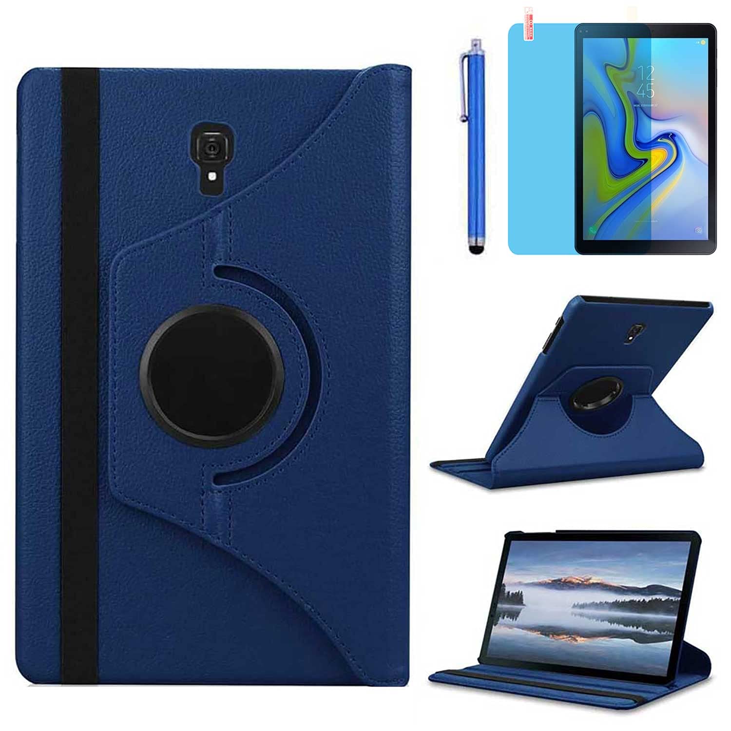 Case For Samsung Galaxy Tab A 10.5 Inch 2018 (Sm T590 T595 T597), 360 Degree Rotating Stand Case Smart Protective Cover With Sty