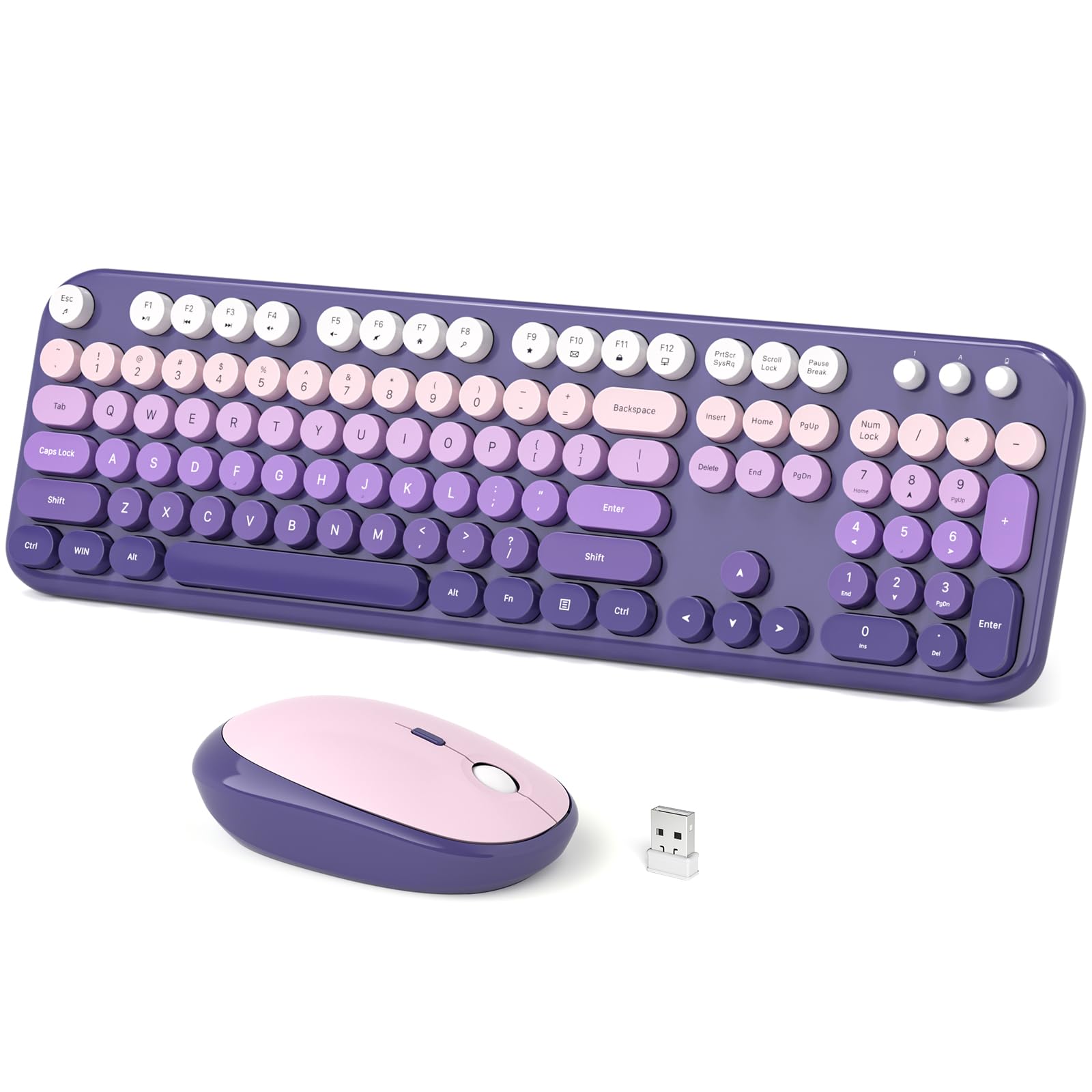 Dilter Wireless Keyboard and Mouse Combo, 104 Keys Full Size Typewriter Keyboards and 2.4 GHz USB Receiver Plug Play Mouse for W
