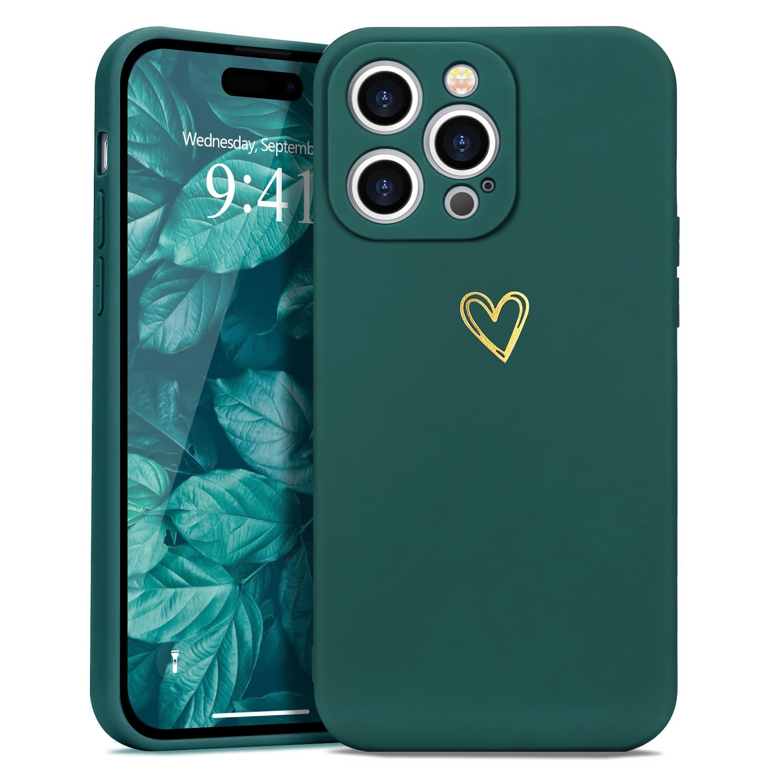 Wirvyuer For Iphone 14 Pro Case Cute Slim Shockproof Phone Case With Wireless Charging Support And Protection, Green
