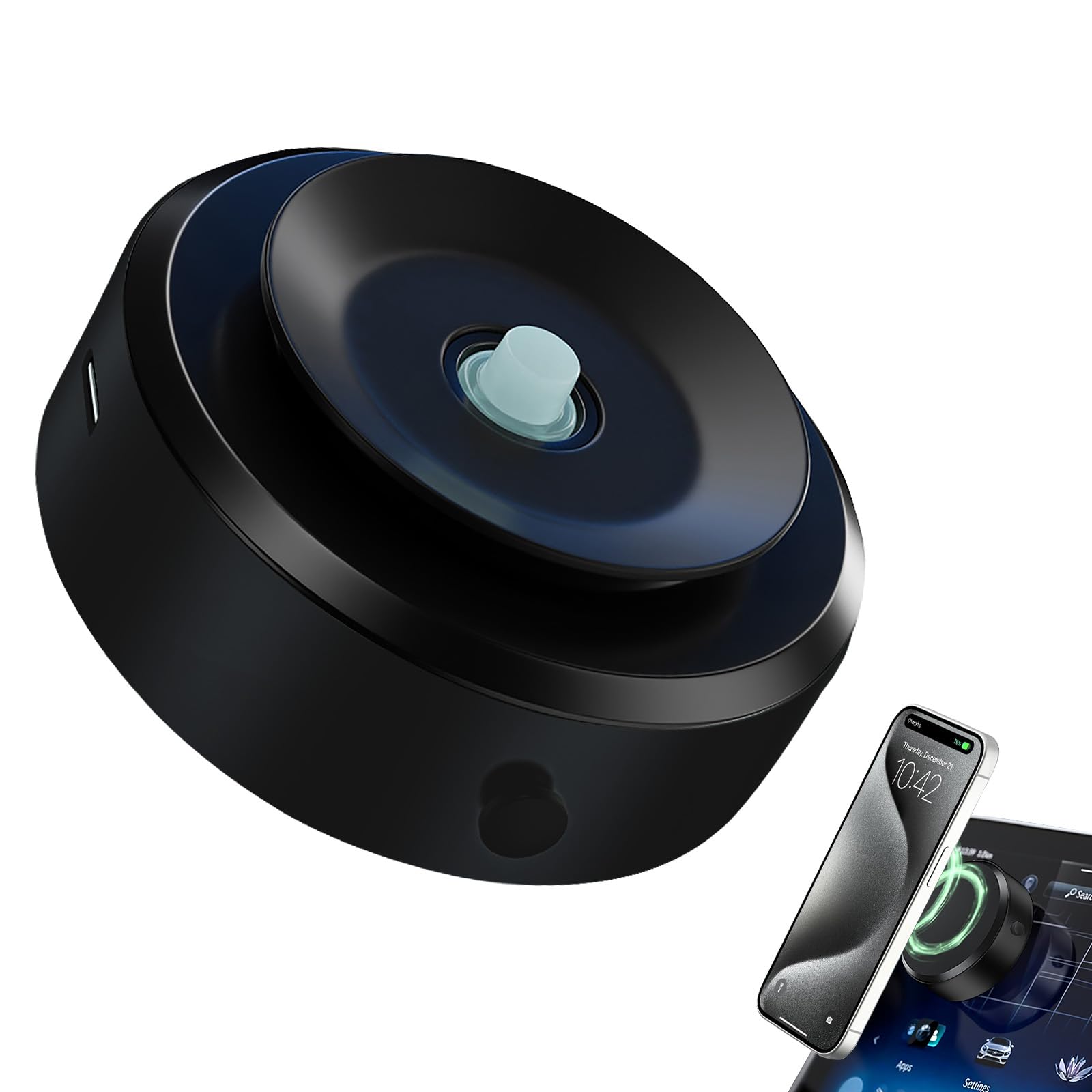 Jkoailiwi Electric Vacuum Magnetic Suction Phone Mount, Hands-Free Shower Phone Holder, Magnetic Cell Phone Holder For Car/Gym/M