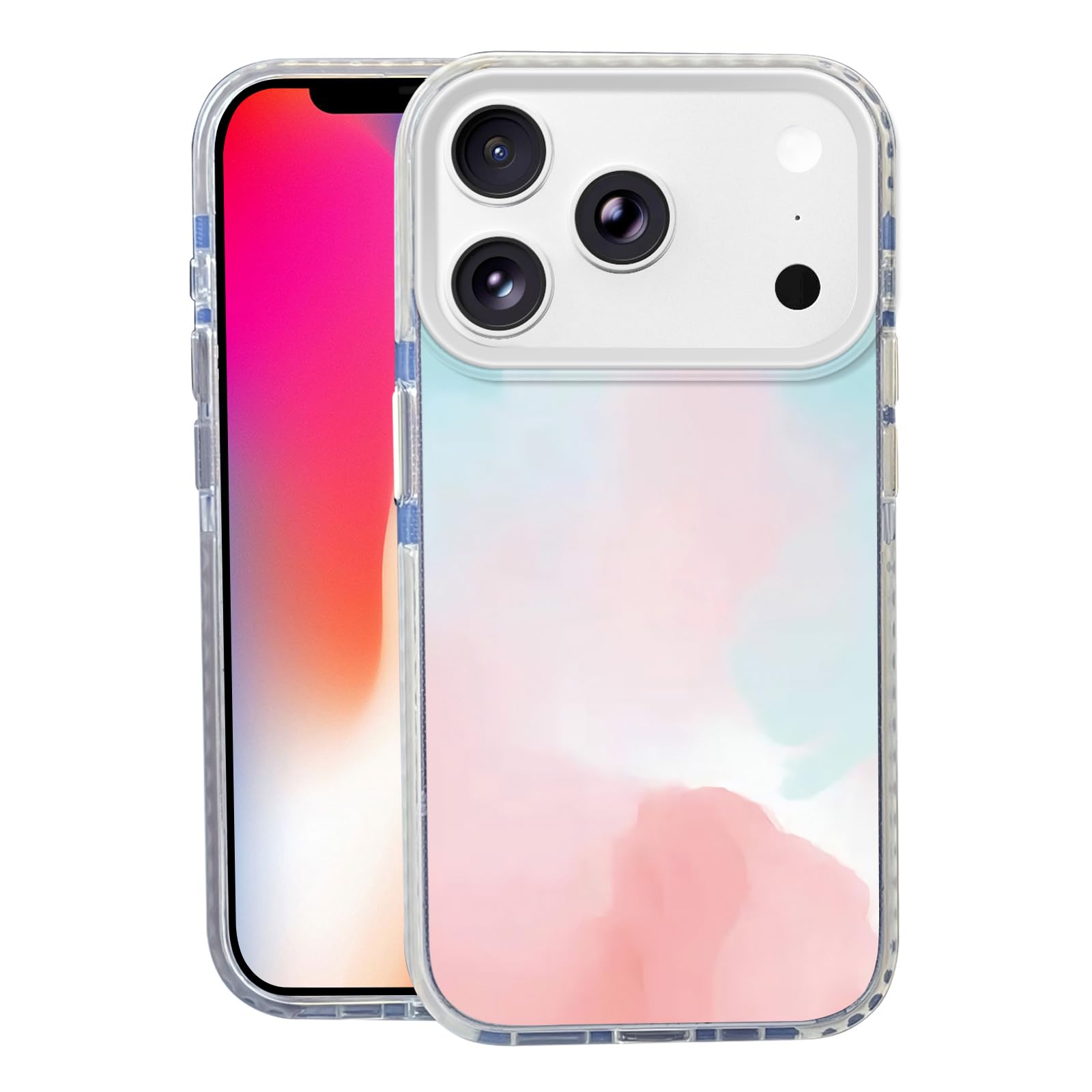 Nimeey Watercolor for iPhone 17 Pro Case,MagSafe Compatible,Matte Soft Slim Shockproof Cover,Anti-Fingerprint,Anti-Yellowing,Ant
