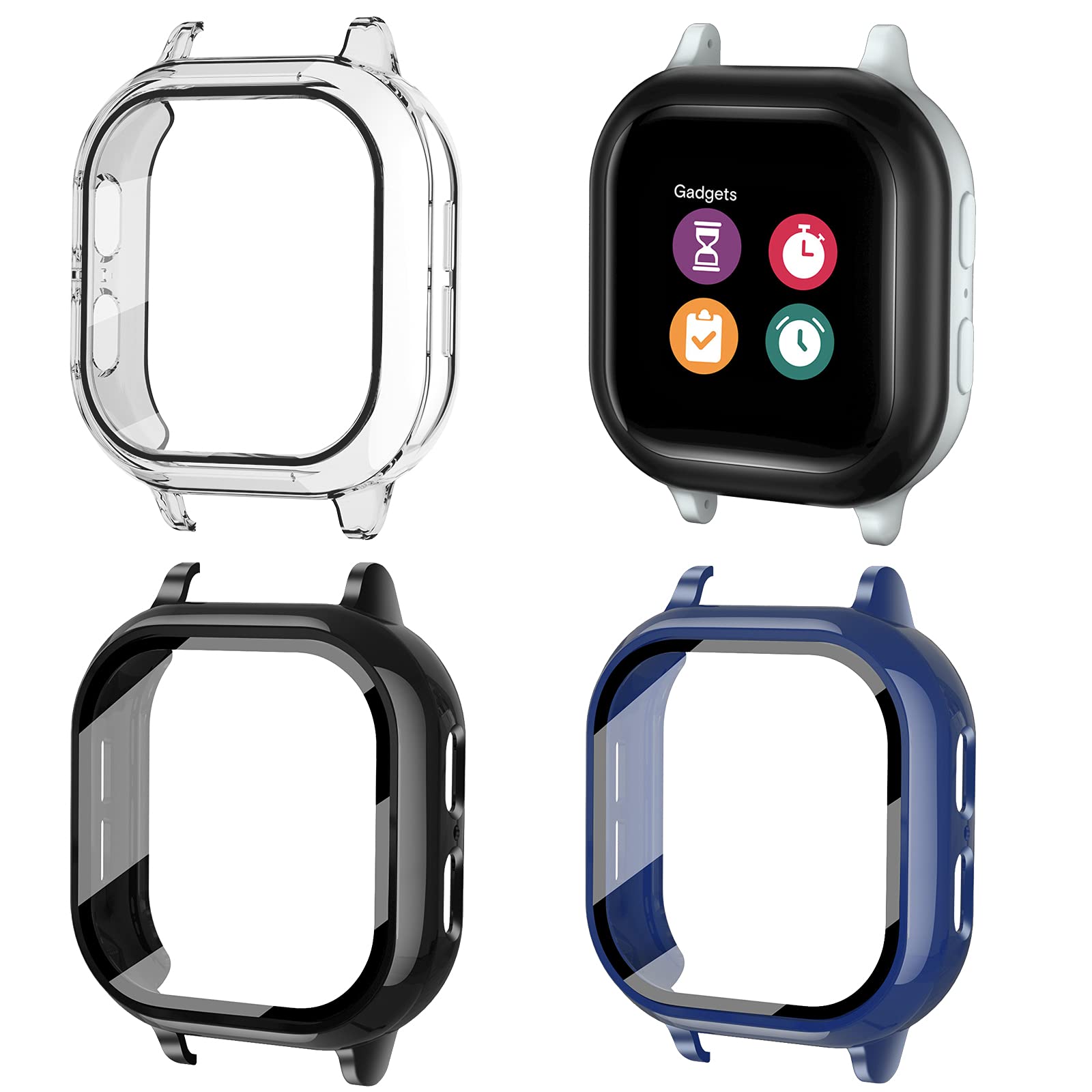 [3 Pack] Snyeest Case Compatible For Gizmo Watch 2 Screen Protector For Kids, Tempered Glass Case Only Compatible For Verizon Gi
