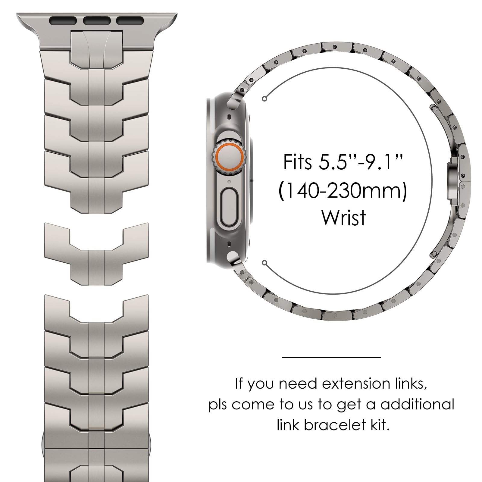 Chanchy Stainless Steel Band Compatible With Apple Watch Band 42Mm (2024) 41Mm 40Mm 38Mm, Metal Strap With Folding Clasp For App