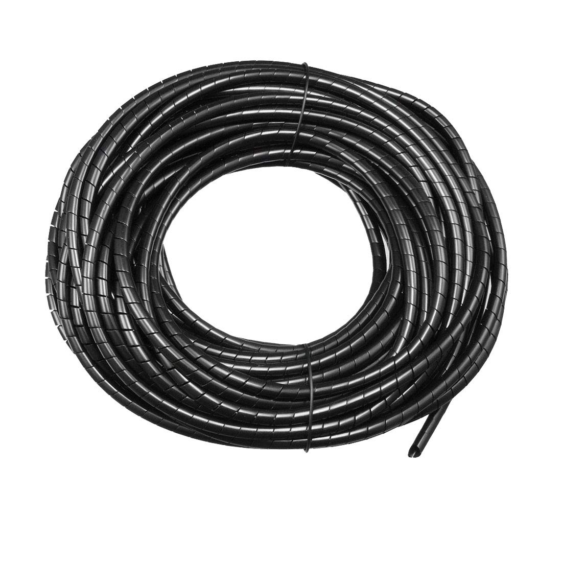 Uxcell 3Mm Flexible Spiral Cable Wrap Wire Cord Wraps Manage Cord 19M Length Black
