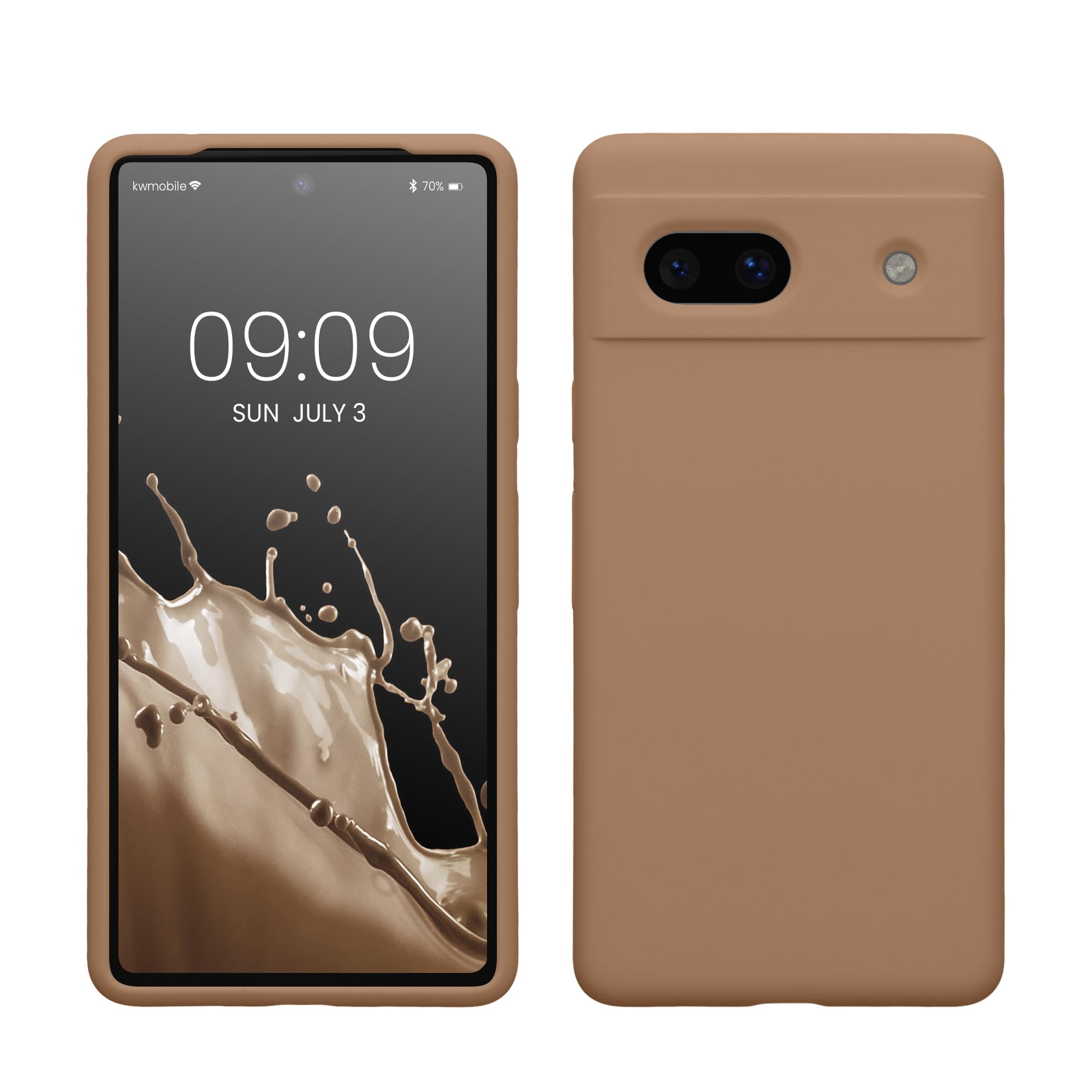 kwmobile Case Compatible with Google Pixel 7a Case - TPU Silicone Phone Cover with Soft Finish - Cappuccino