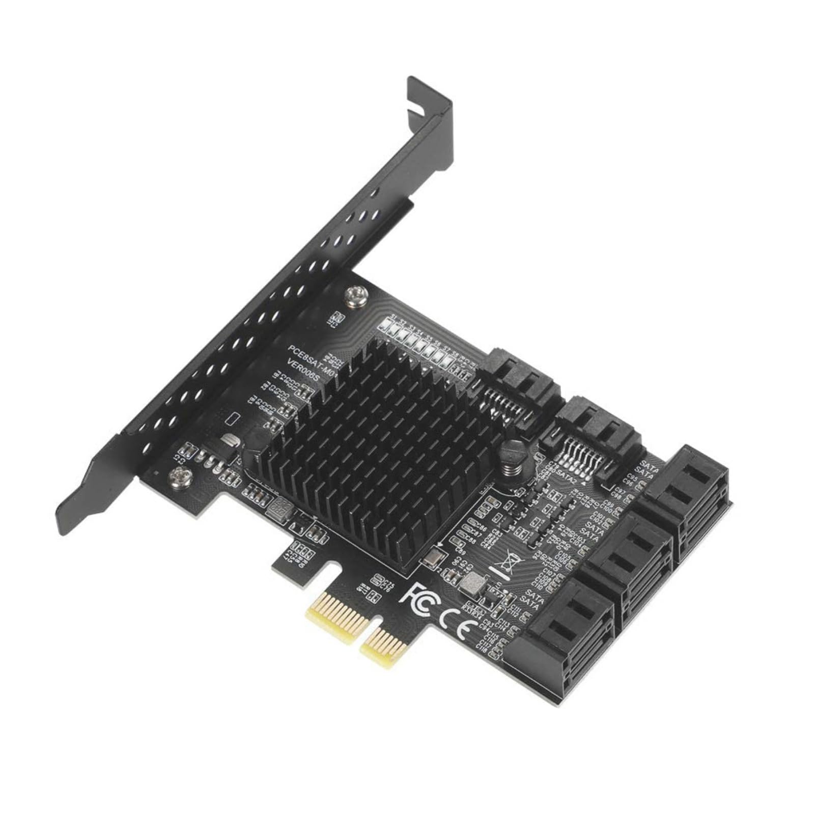 Pcie Sata Cards, 8 Ports Sata Iii 6Gbps Controller Cards With Low Bracket, Pcie (1X 2X 4X 8X 16X) Sata3.0 Interface Expansion Cards For Windows 7/8/Xp/10 For Linux