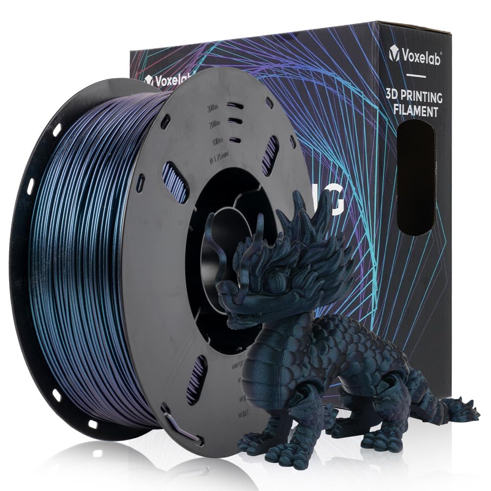 VOXELAB 3D Printer Filament, 1.75mm PETG Burnt Titanium Filament, Dimensional Accuracy +/- 0.02 mm, 3D Printing Material 1kg/ Sp