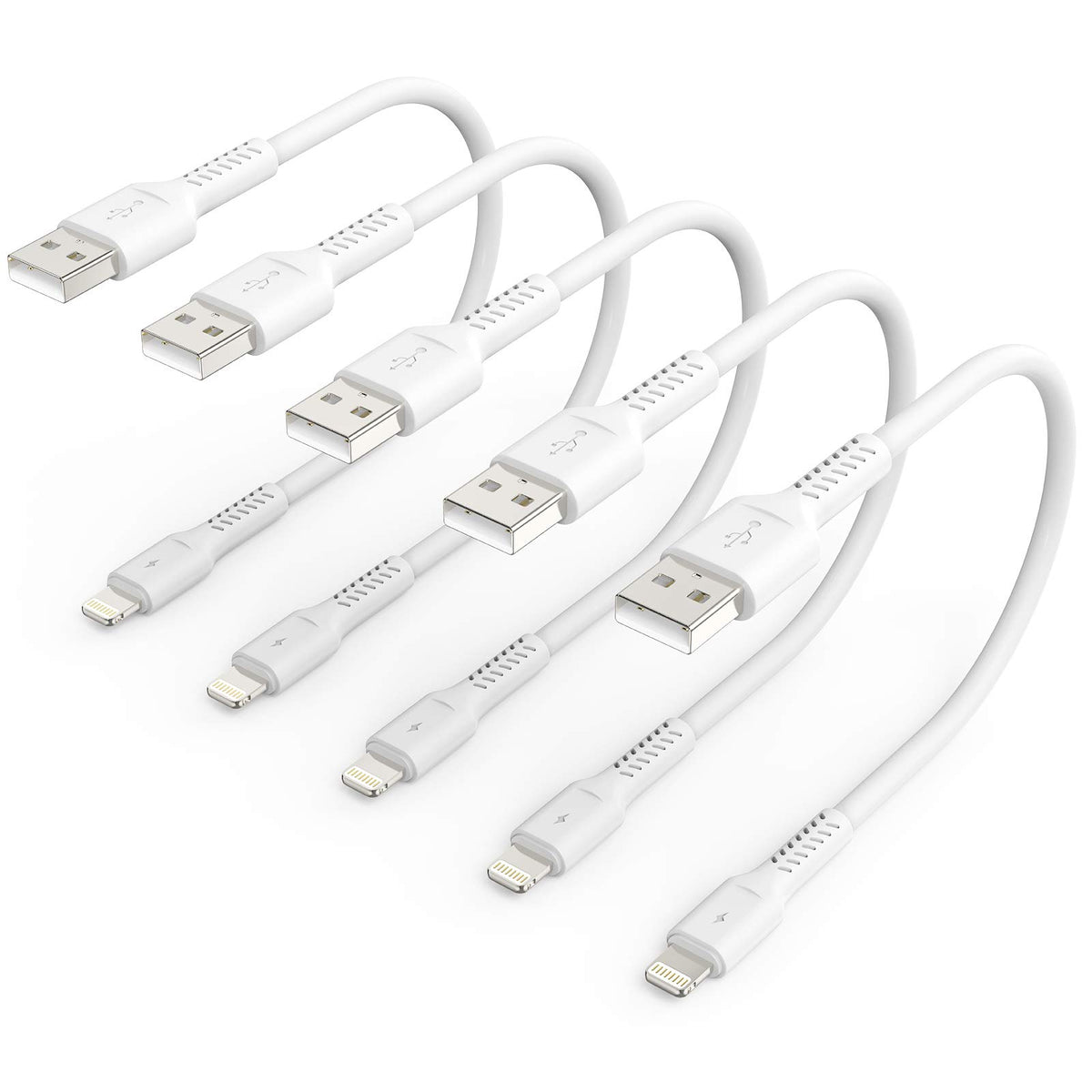 1Ft Iphone Charge Cable Short, 5Pack Usb To Lightning Cord For Fast Charging Stations 1 Foot Compatible With Apple Iphone 12 11