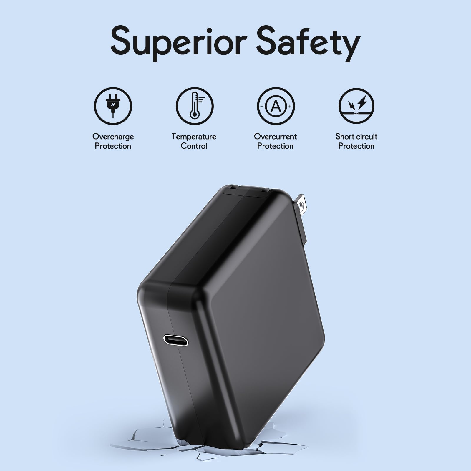 Mac Book Pro Charger, 61W/67W Usb C Charger Power Adapter For Macbook Pro/Air 13/14 Inch, For Macbook 12 Inch,Included Usb C To