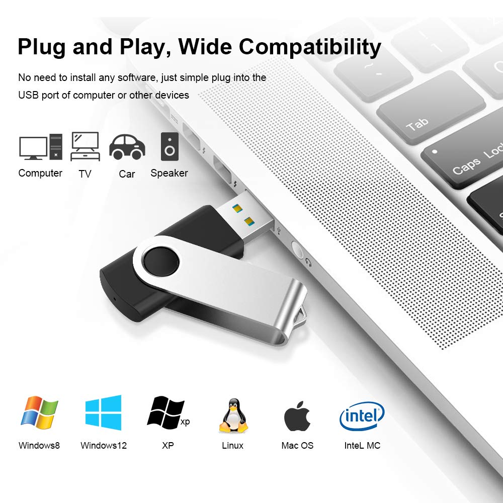 Kexin Flash Drive 32 Gb 5 Pack Thumb Drive 32Gb Usb Flash Drive Memory Stick Flash Drives Usb 2.0, 5 Multi-Color (Black, Blue, G