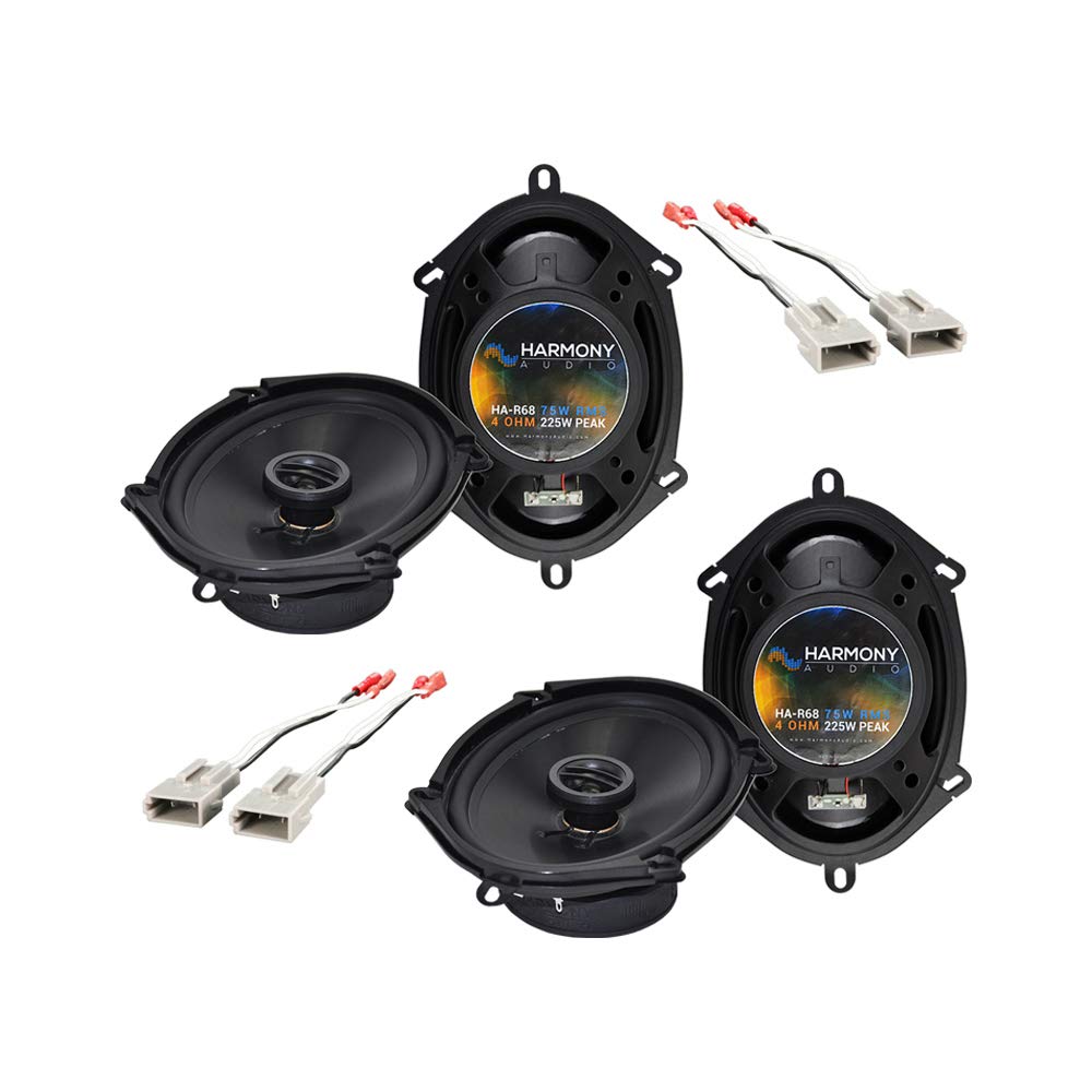 Harmony Audio Bundle Compatible with 1989-1997 Ford Thunderbird (2) HA-R68 5x7 6x8 Replacement 225W Speakers with HA-725512 Spea