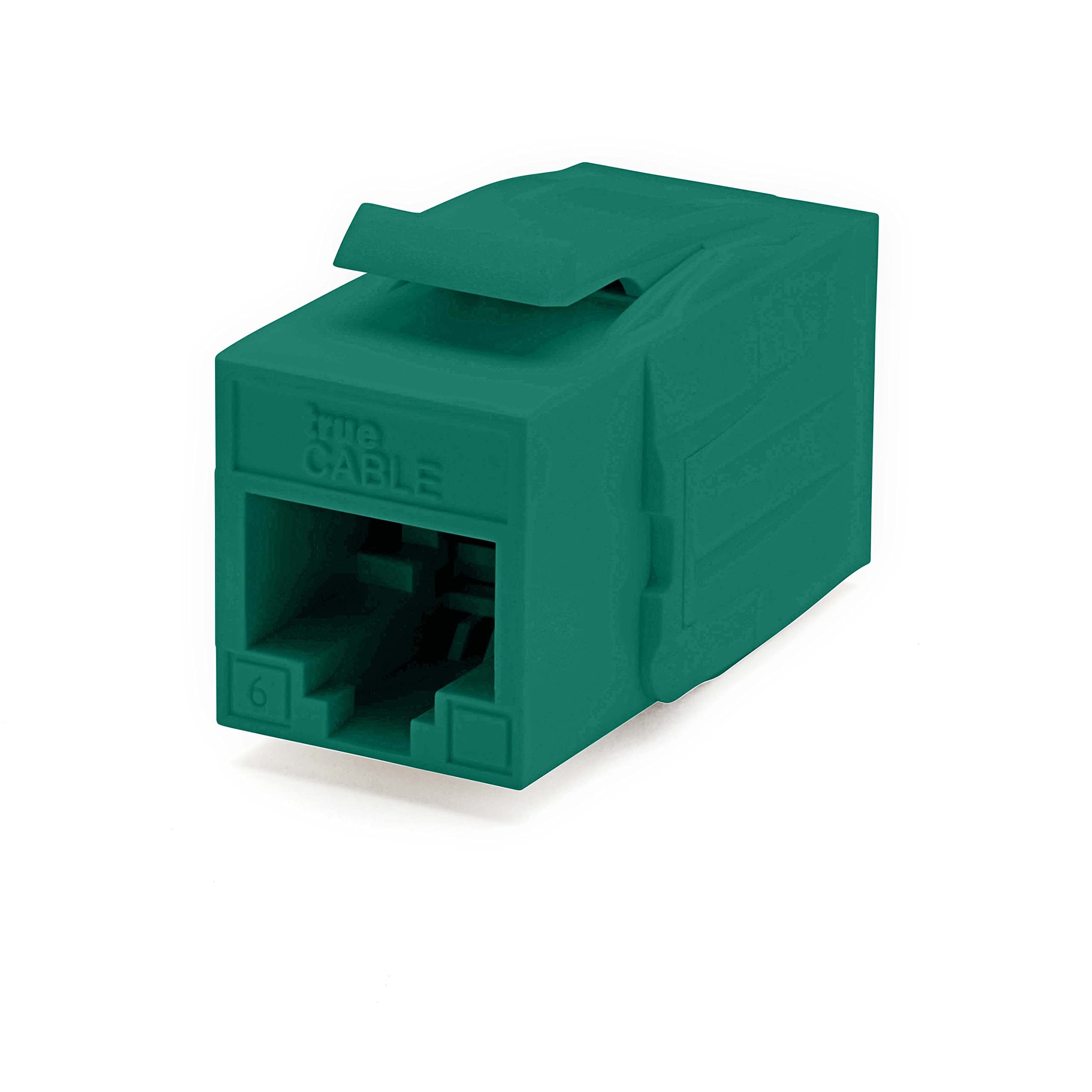 Truecable Cat6 Keystone Jack Coupler, Unshielded (Utp), Poe++ (4Ppoe), Ul Listed, Etl Verified, Ansi/Tia 568 2.D Cat 6 Performance Compliant, Female To Female Rj45 Couplers, Green, 6 Pack