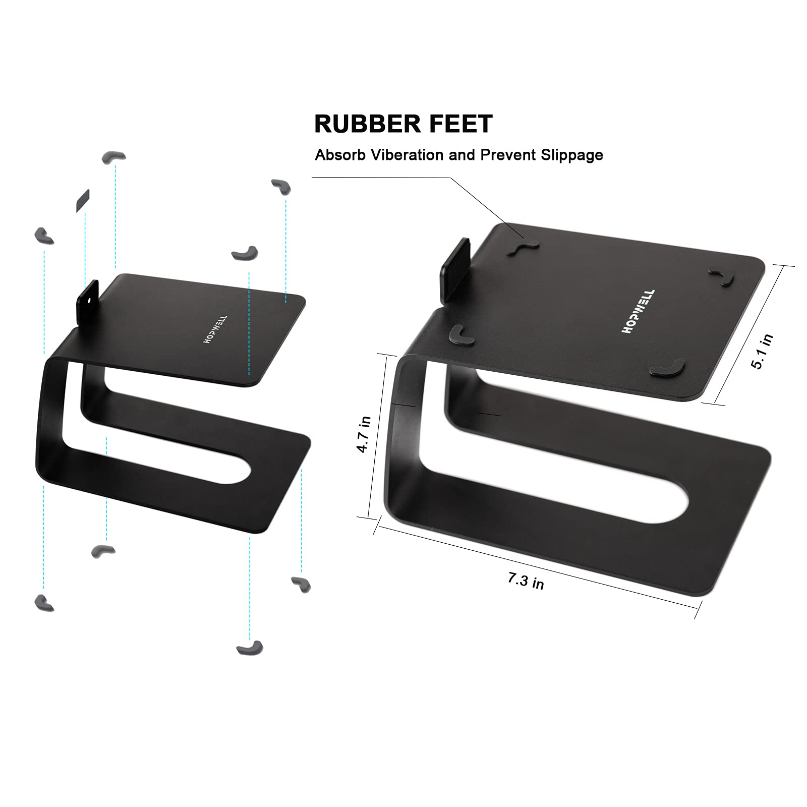 Hopwell Desktop Speaker Stands, Pair, Professional Studio Monitor Stand For Bookshelf Speakers,Premium Desk Surround Sound Speak