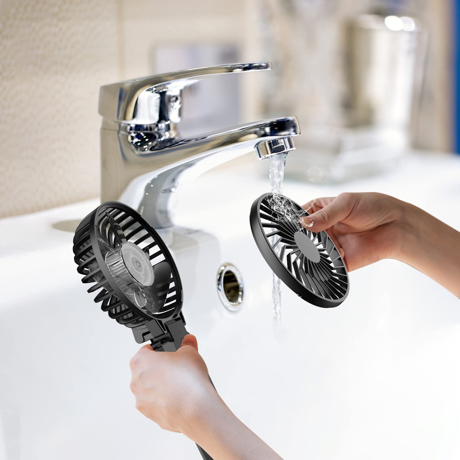 Handfan 5200Mah Portable Handheld Fan, 6 Speeds Hand Held Fan Foldable Personal Clip Fan, Battery Operated Usb Rechargeable Fan,