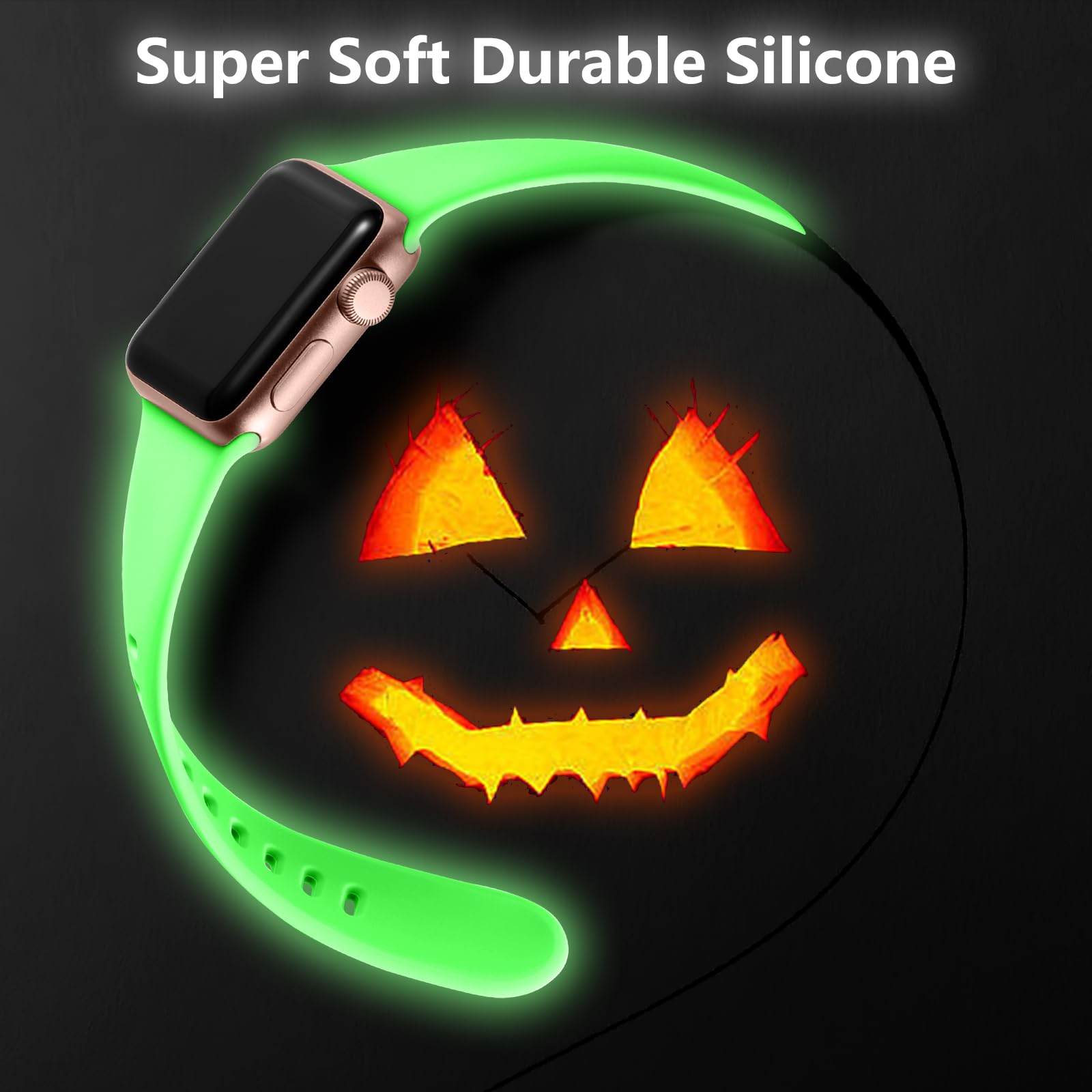 Halloween Glow Band Compatible With Cute Apple Watch Bands 40Mm 38Mm 41Mm 44Mm 45Mm 42Mm 49Mm For Women Men, Soft Silicone Sport