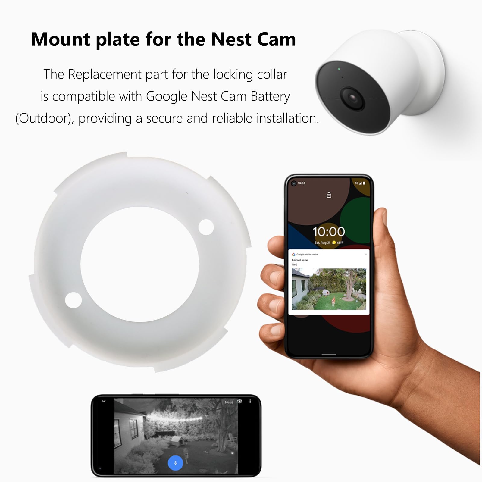 Teyouyi Mounting Plate For Nest Cam,Wall Anchors For Google Nest Cam Accessories For Nest Cam Outdoor (Battery) Replacement Part