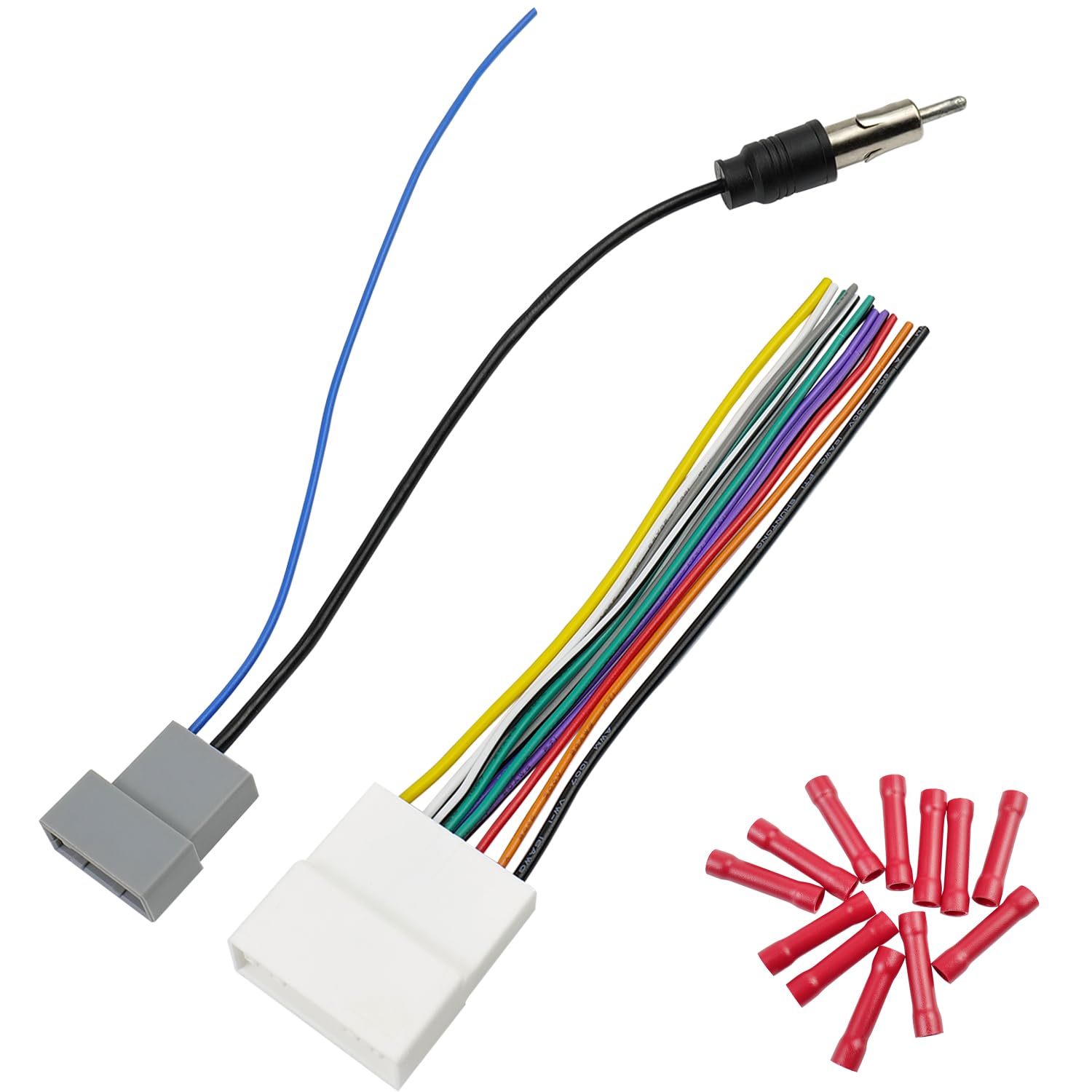 Jayubien 20Pin Wiring Harness For Nissan Radio Wire Antenna Adapter Kit Compatible With Altima Versa Sentra Frontier Xterra Tita