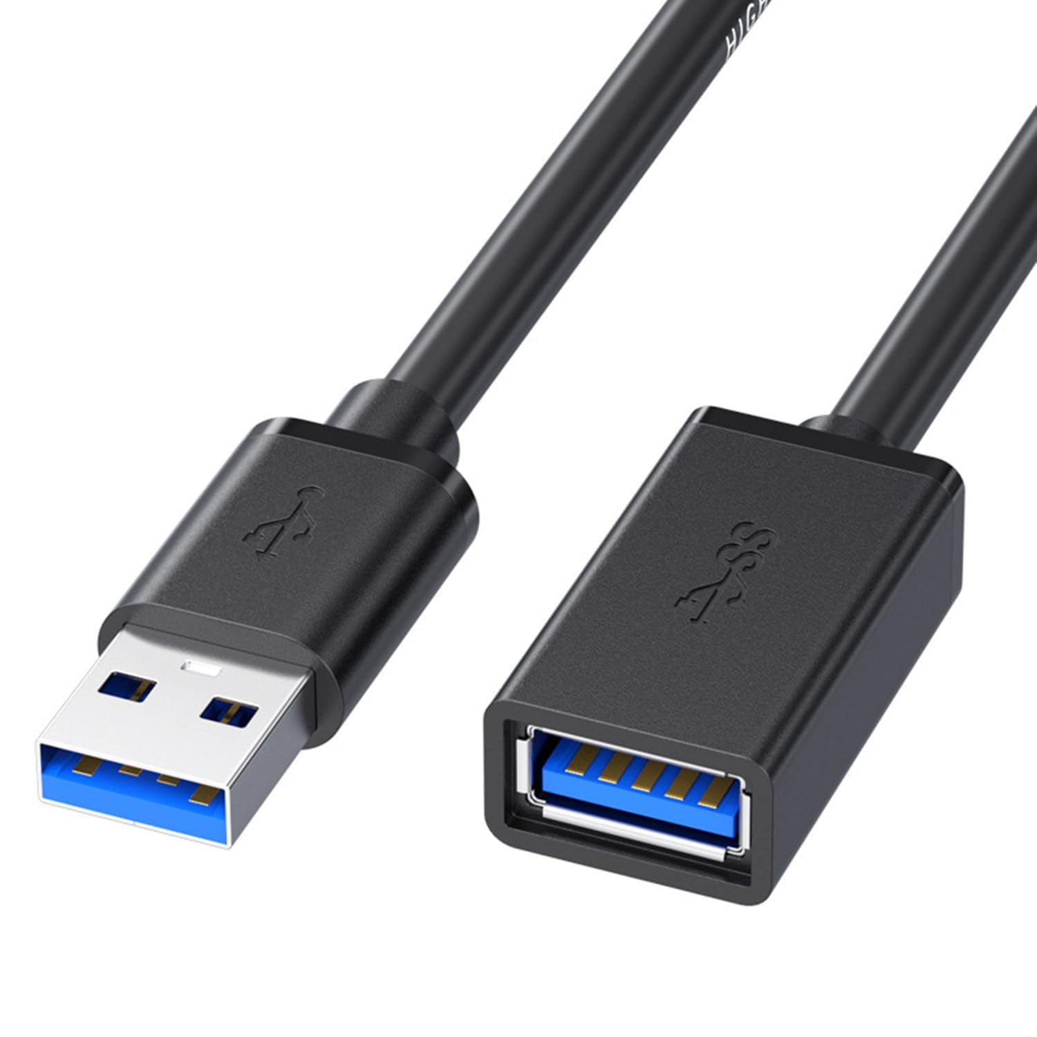 2 Pack Of Alinna 10Ft Black Usb 3.0 Extension Cable Type A Male To Female Extension Cord For Usb Keyboard Mouse Flash Drive Hard Drive Printer