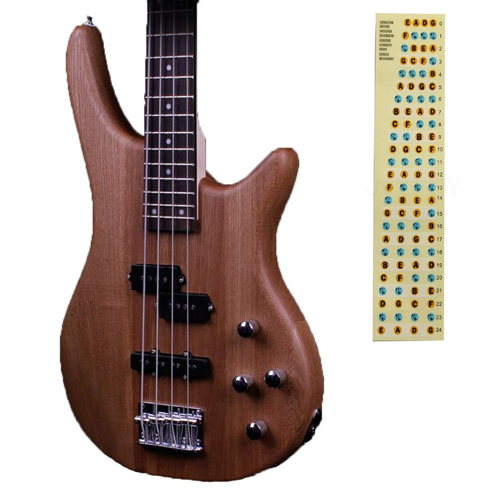 Bass Guitar Fretboard Note Map Decals/Stickers,4 String Bass Guitar Fingerboard For Beginner