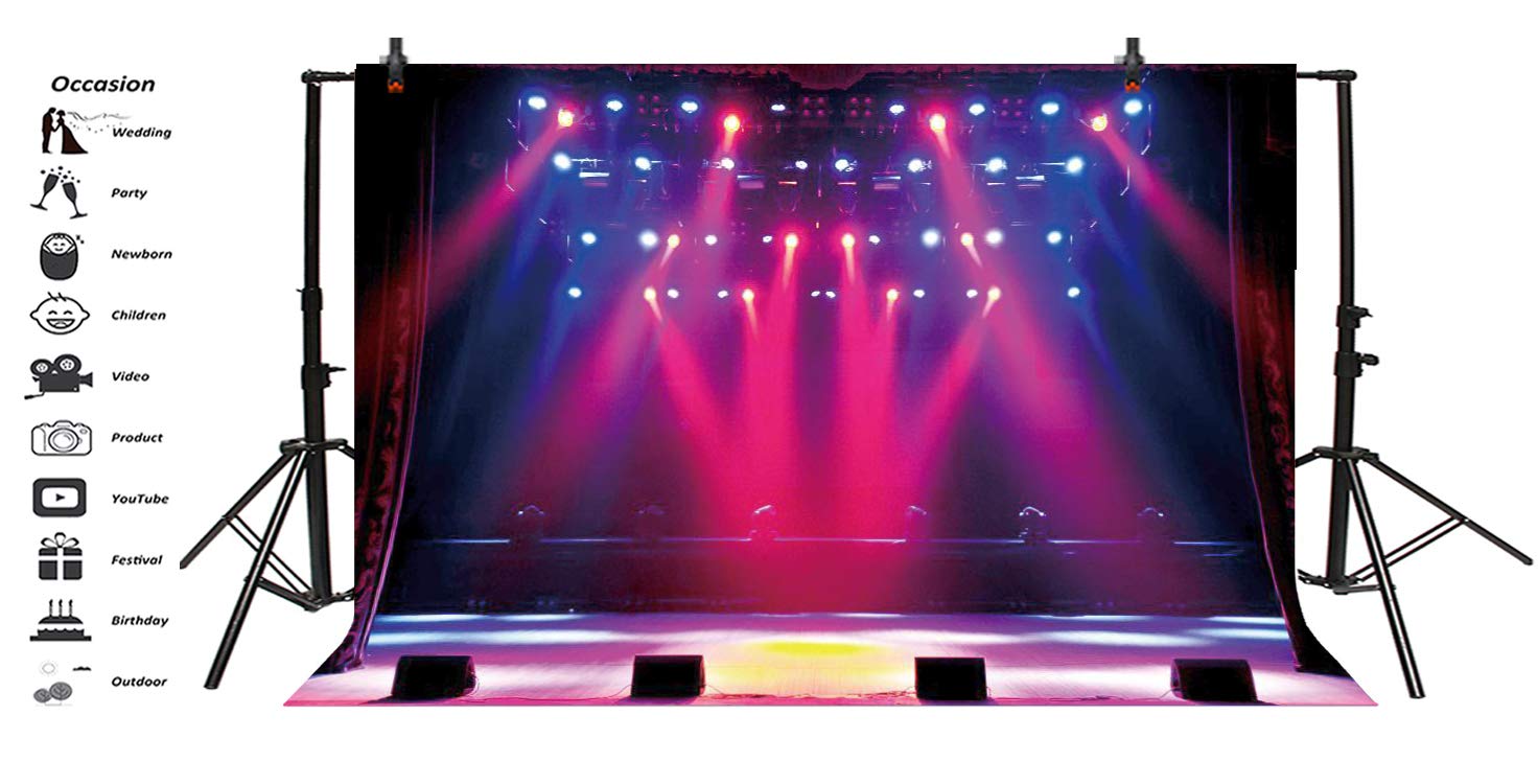 Yeele 8X6Ft Stage Concert Backdrop Lighting Nightclub Musical Hall Club Background For Photography Sing Dance Performance Scene