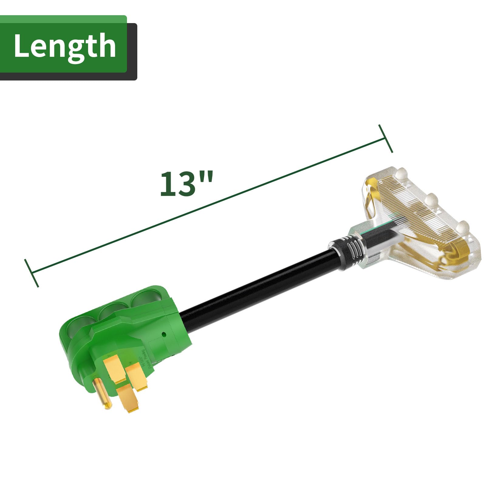 Rvguard 50 Amp To 110V Adapter Cord, Nema 14 50P To 3X 5 20R Household Outlet With Led Power Indicator