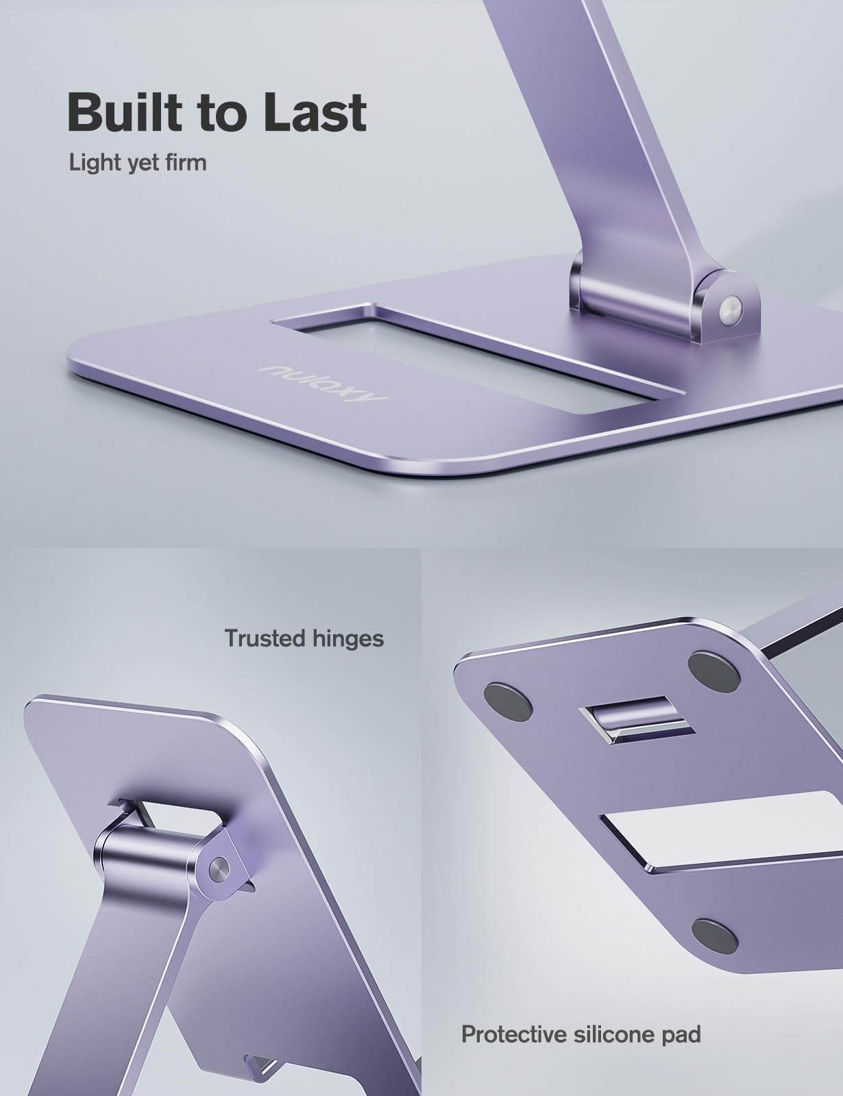 Nulaxy 2 Pack Dual Folding Cell Phone Stand, Fully Adjustable Phone Holder For Desk, Compatible With Iphone 16 15 14 13 12 11, N