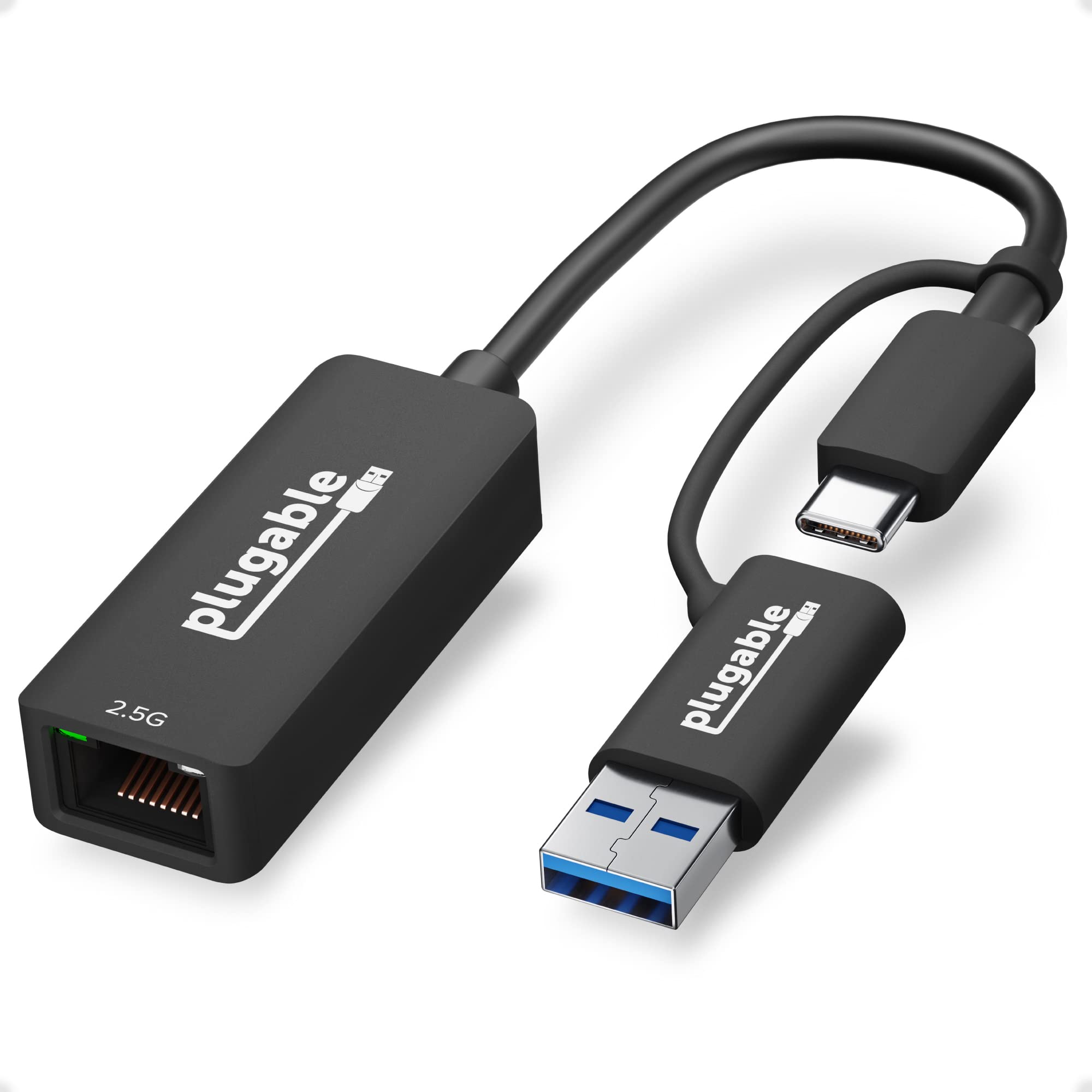 Plugable 2.5Gb Usb Ethernet Adapter For Laptop, 2 In 1 Cable, Usb 2.5Gb Ethernet Adapter, Usb C And Usb Compaitble, Usb C To Rj4
