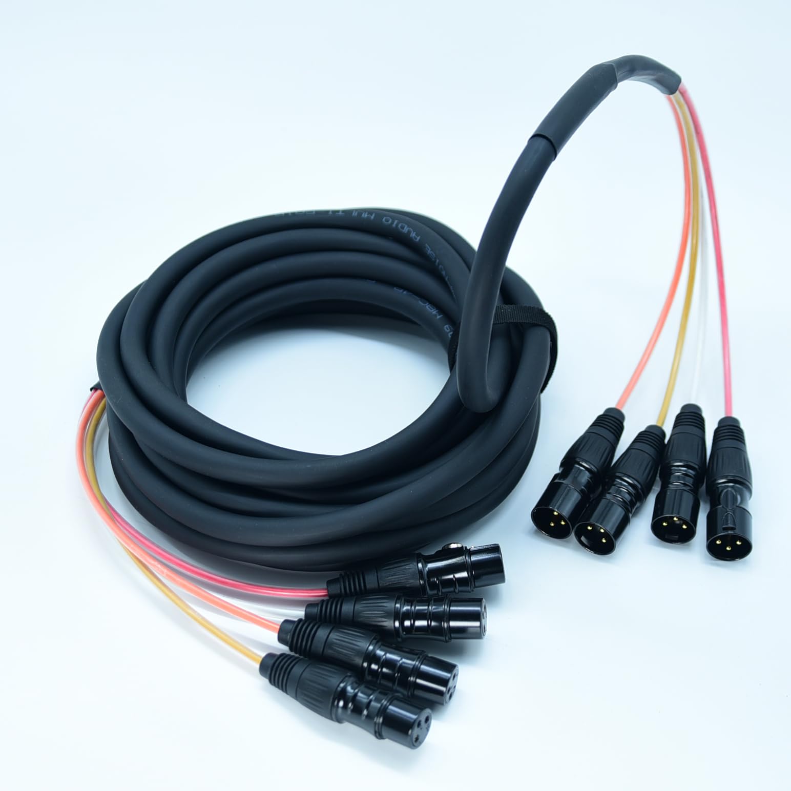 Arklove 10ft Snake Cables Audio Balanced Patch XLR to XLR Cable 4 Channel Connector Digital Splitter Microphones Stage & Studio 