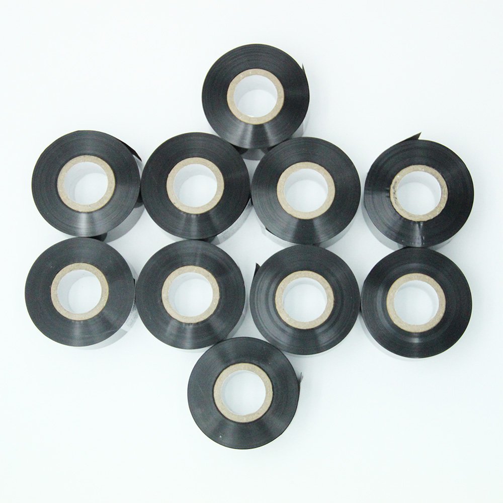 Chudeng 10 Rolls 30Mm X 100M Black Thermal Transfer Ribbon Resin For Coder Printer Machine, Black Color Ribbon For Coding Machin