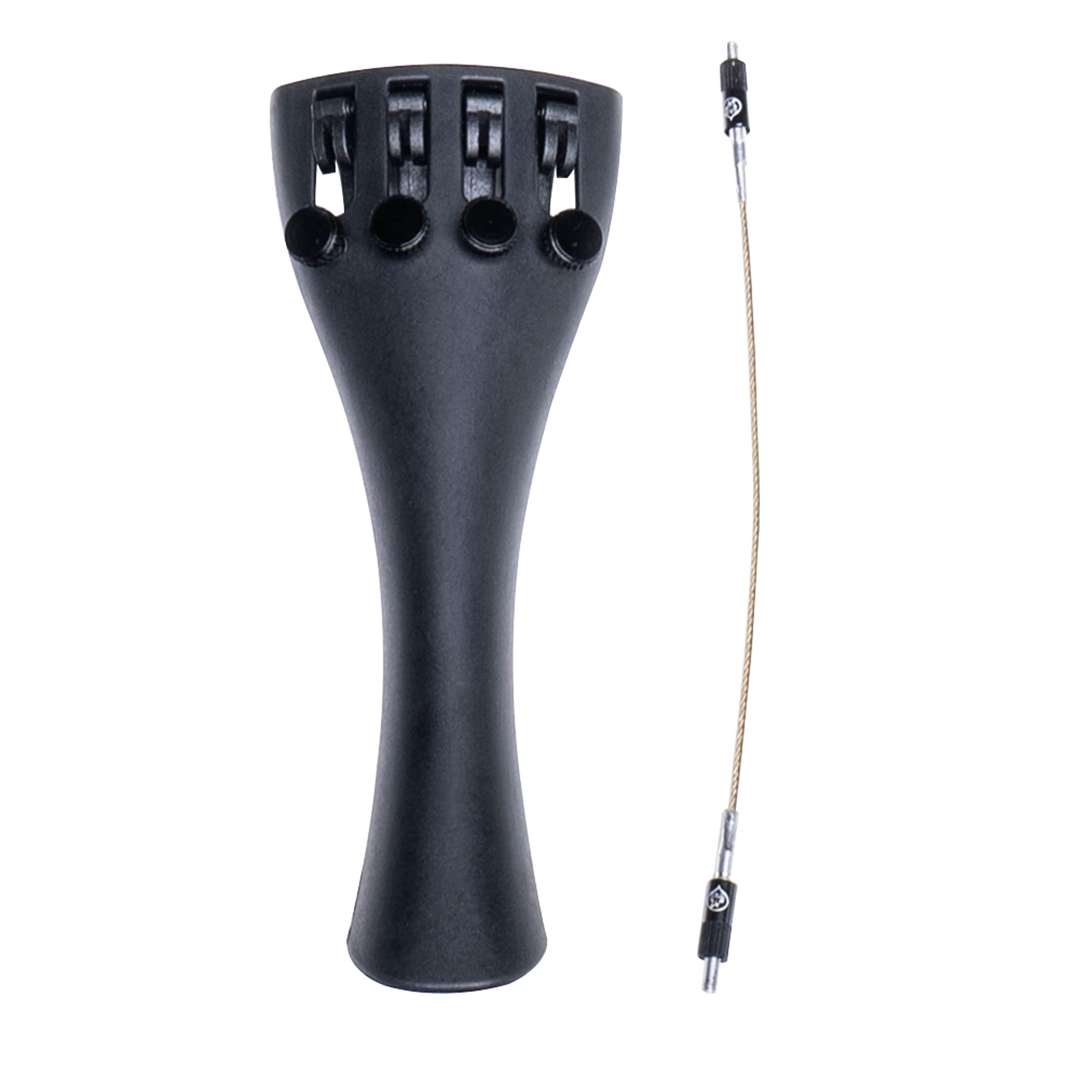 Mi&Vi French Model Carbon Fiber Tailpiece (4/4 Violin) With Built In Fine Tuners And Titanium Tailgut   Tail Pieces Accessories 