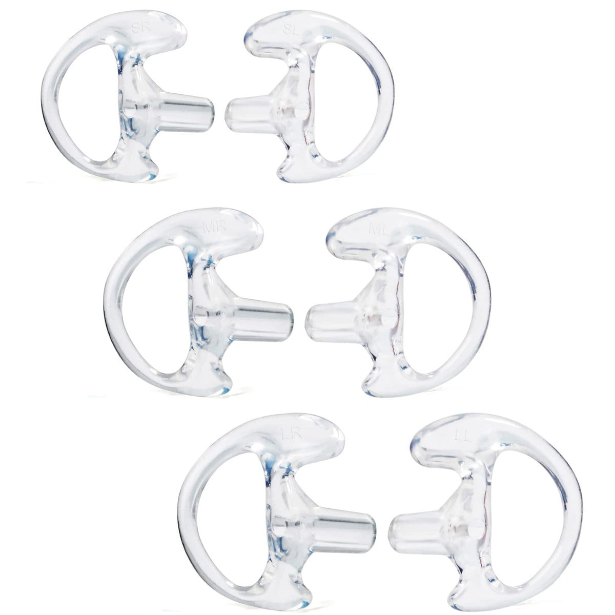 Hys Clear Soft Earmold Replacement Ear Pieces Flexible Open Ear Insert Earbuds For Transparent Air Acoustic Security Radio Surve