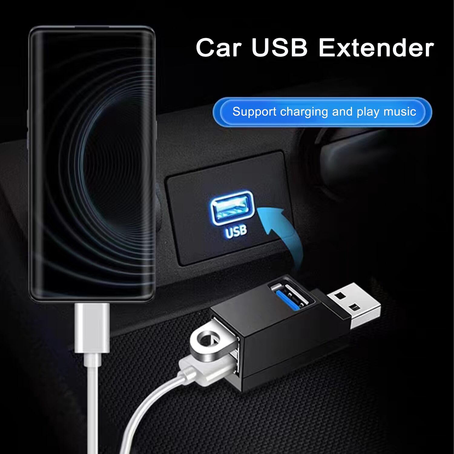 Usb 3.0 Hub, Vienon 3 Port Portable Usb Expander Usb Splitter For Laptop, Car, Mac Pro, Imac, Macbook Air, Macbook Pro, Macbook And More