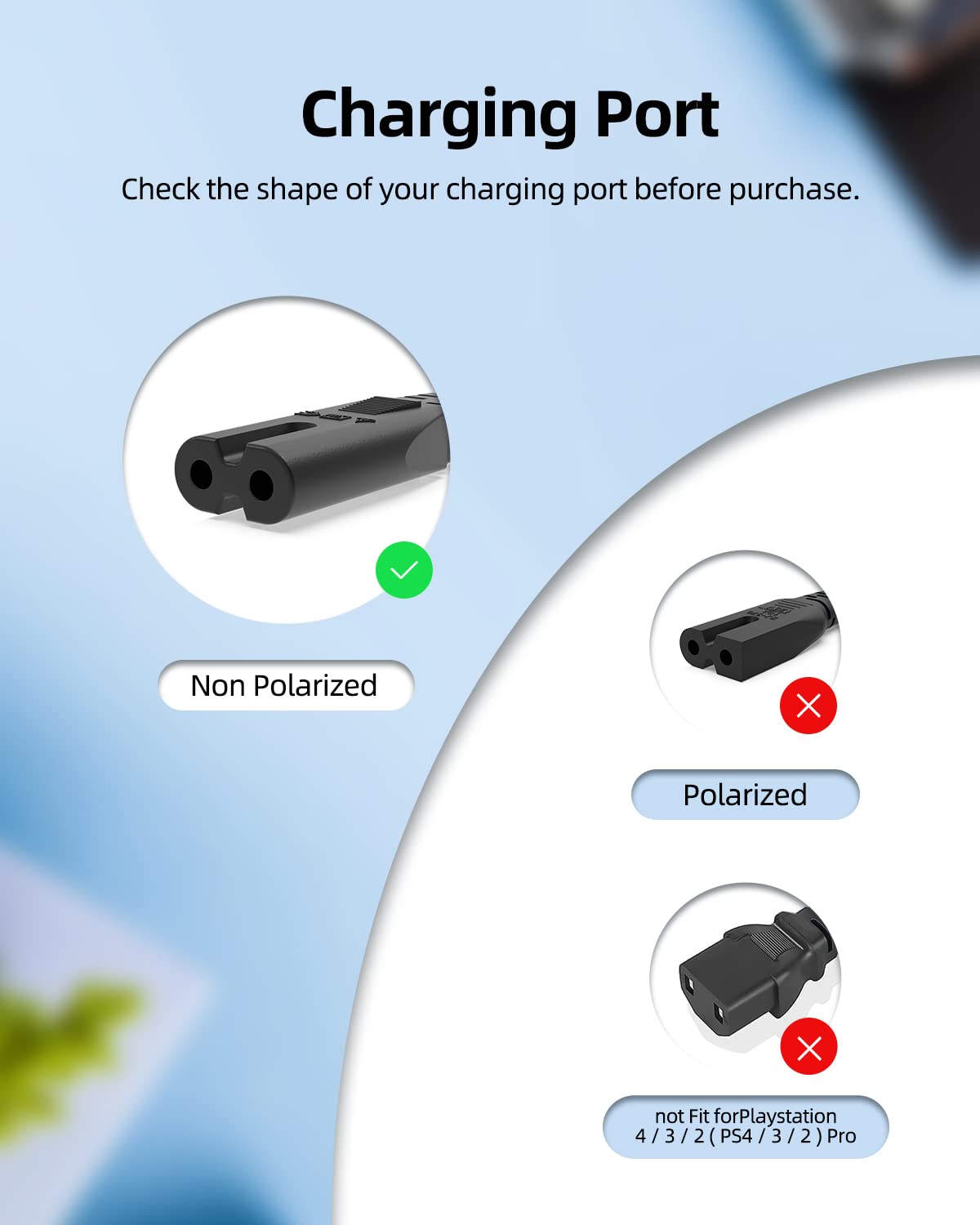 Superer Charger Cord for iRobot Roomba Home Base - Compatible with 600, 800, 900 Series & i Series, 2 Prong, Black, 15.12 x 7